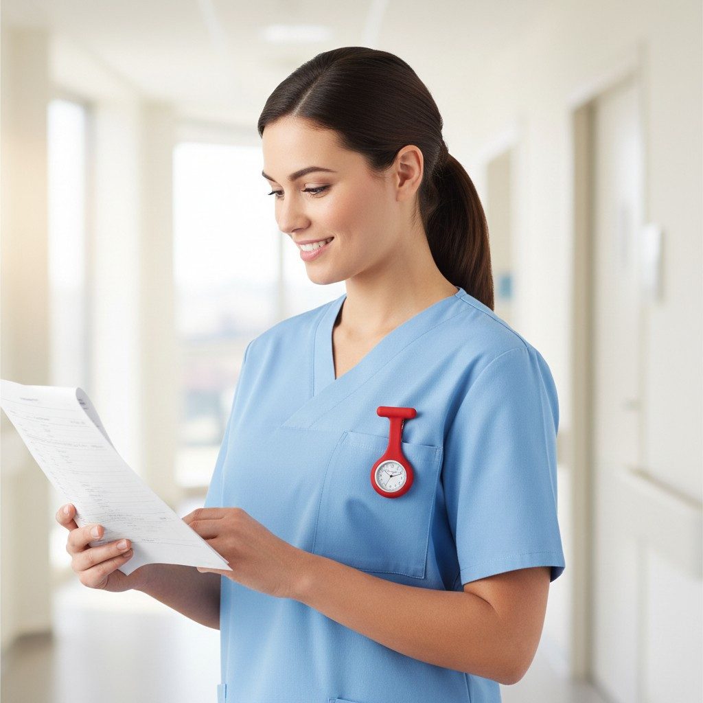 Eichmüller Krankenpflegeuhr Schwesternuhr 3010-5 – Krankenschwesteruhr mit 3 Fassungen, 42 mm