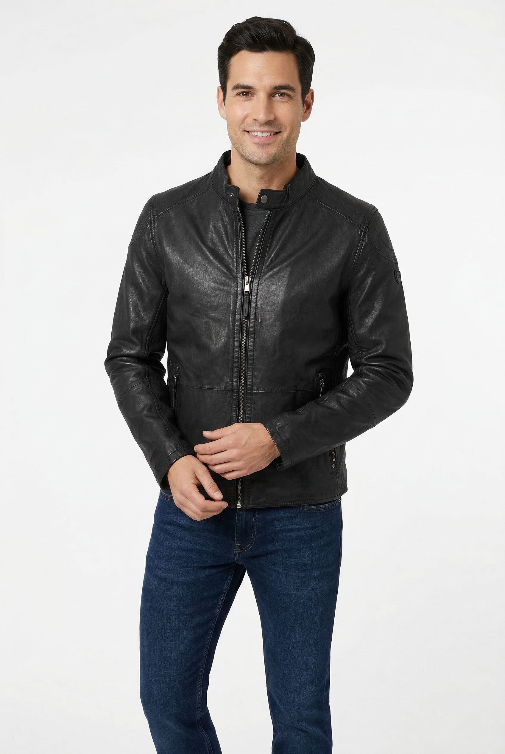 Mauritius Lederjacke MMBaydo mit Bikerkragen