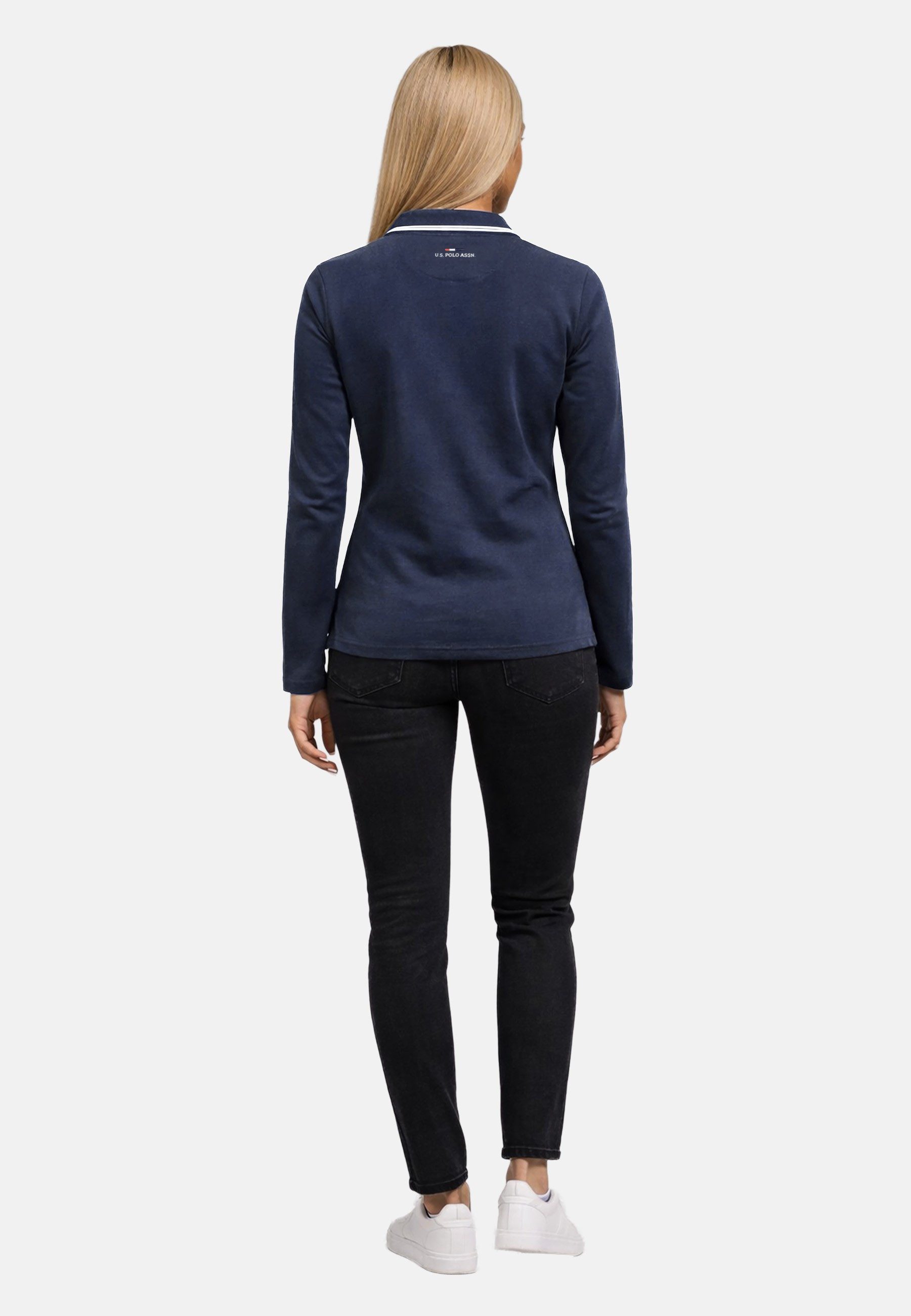 U.S. Polo Assn. Poloshirt USDaance Damen Langarm - Longsleeve Polo aus Baumwolle Langarm Poloshirt mit Knopfleiste und Logostickerei – Bild 4 von 5