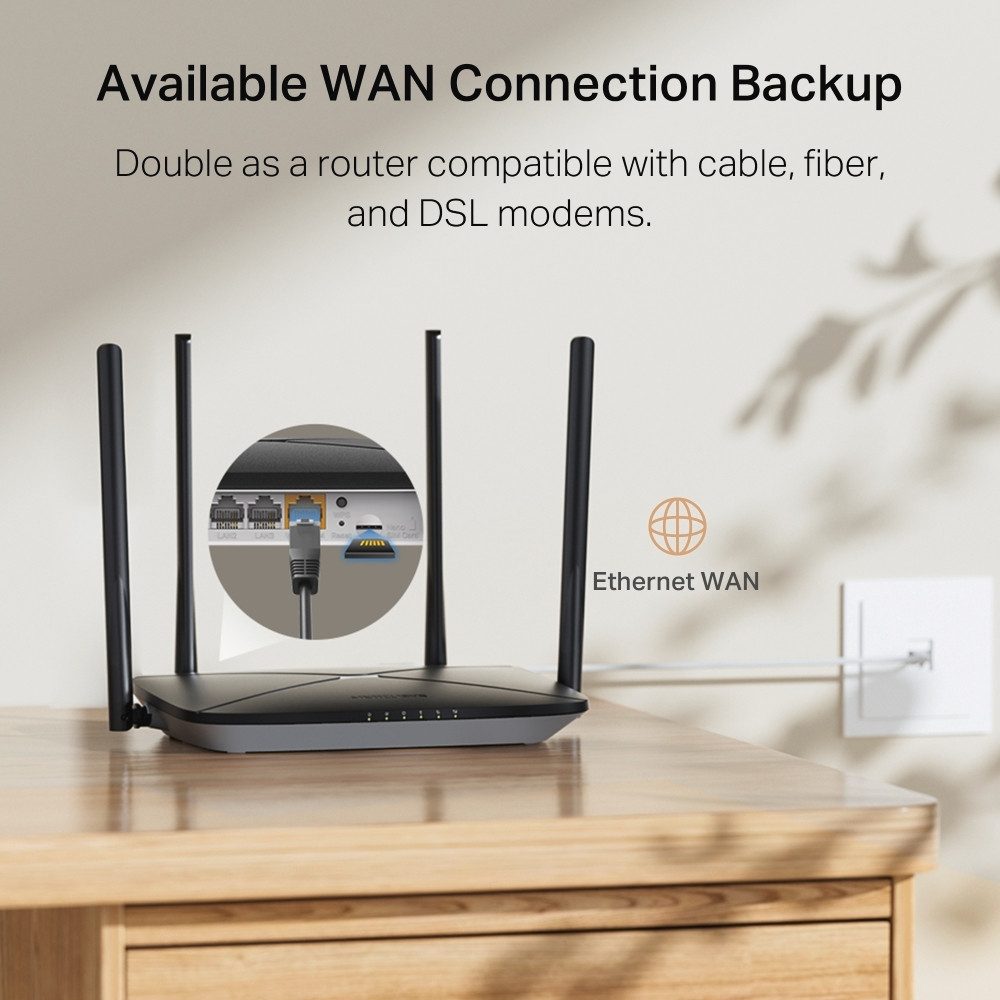 tp-link Mercusys MB115-4G 300 Mbps Wireless N 4G LTE 4G/LTE-Router, chnelles WLAN mit Geschwindigkeiten von bis zu 300 Mbit/s – Bild 5 von 5