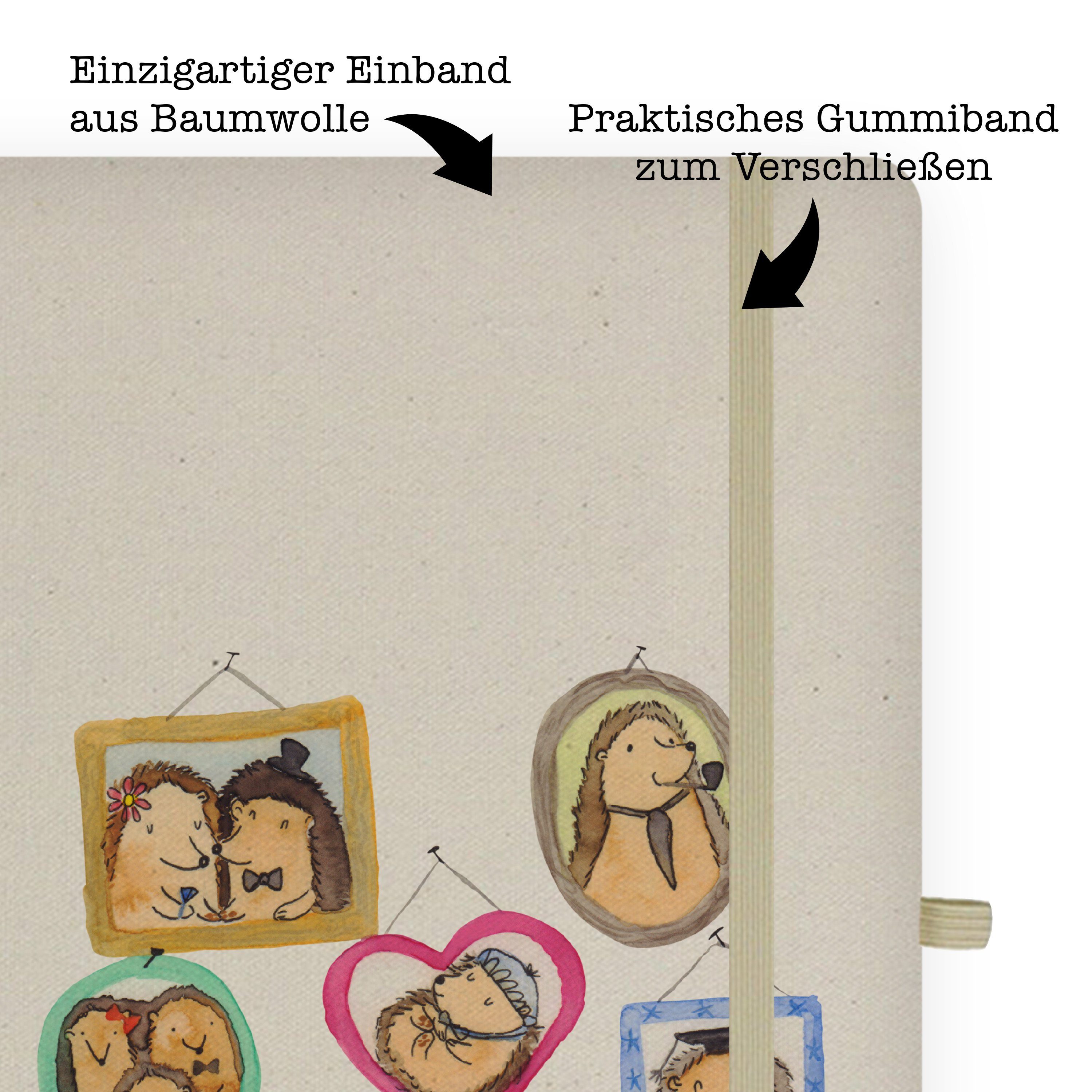 Geschenk, Familie Mrs. - Panda Igel Mrs. Mr. Transparent - Mr. & Panda Schwes Tagebuch, & Familienfoto, Notizbuch