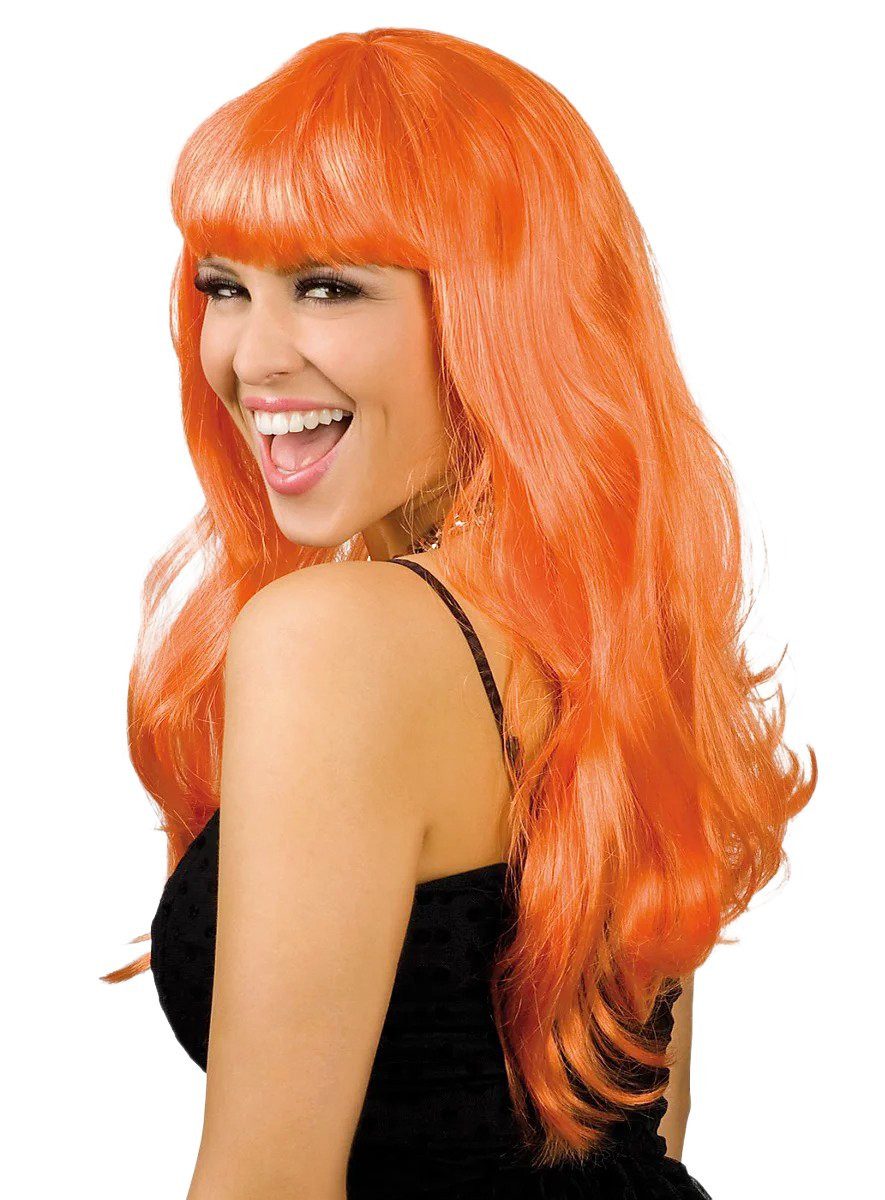 Boland Kostüm-Perücke Lange Haare orange - Kostüm Perücke für Fasching