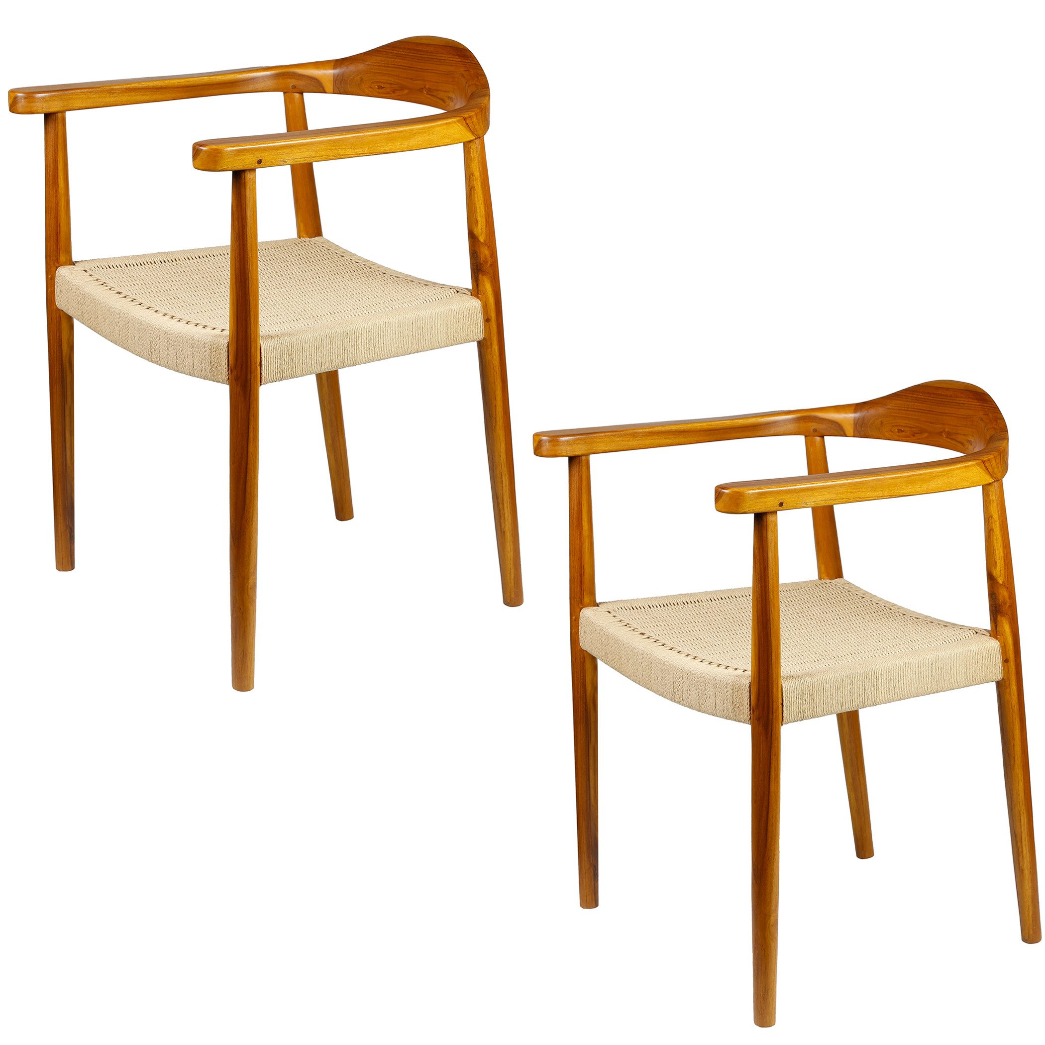 Casa Moro Armlehnstuhl Esszimmer Stuhl aus massiv Holz (Esszimmerstühle ein günstig online kaufen