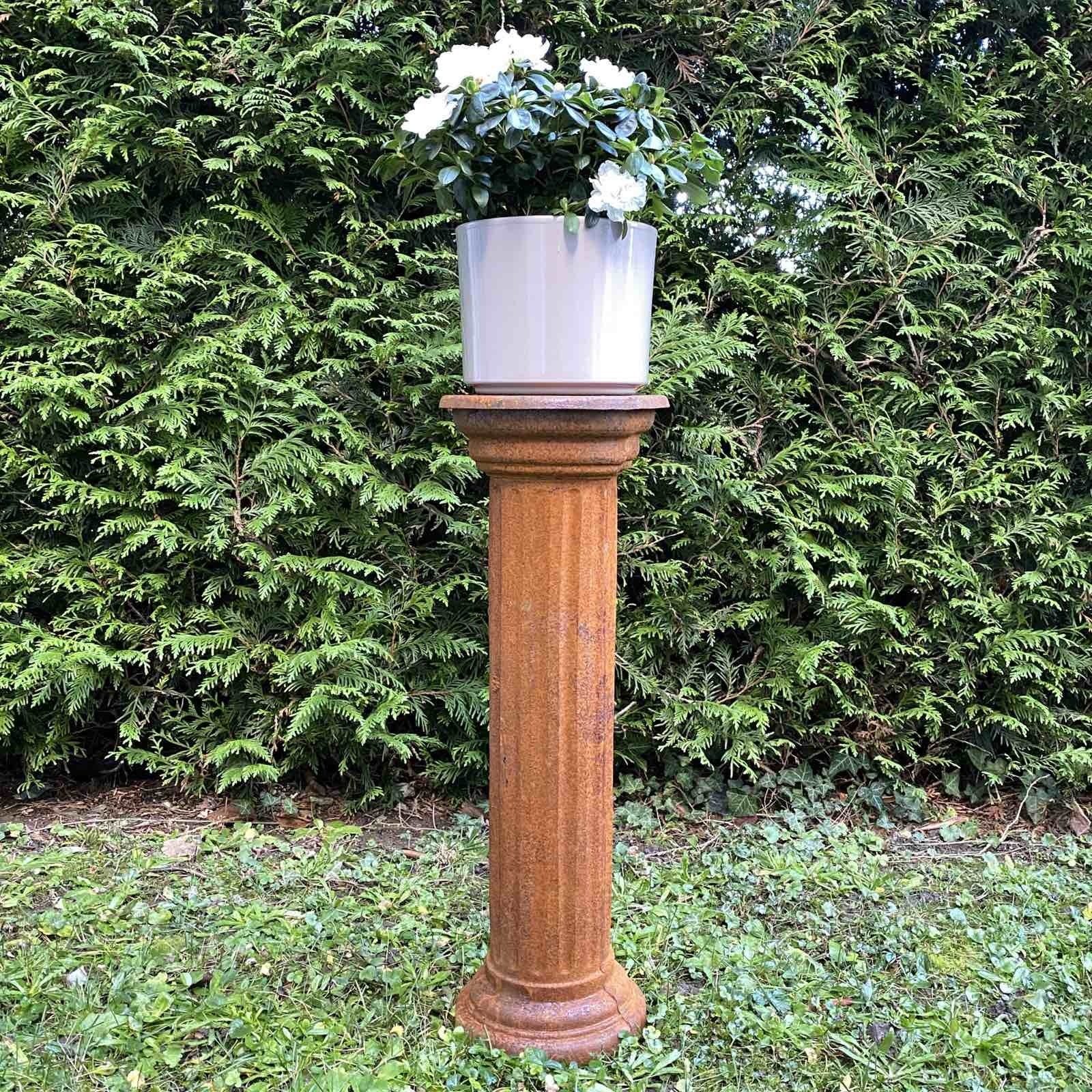 Garten 73cm Podest Aubaho Antik-St Figur für Blumensäule Eisen Säule Gartenfigur Skulptur