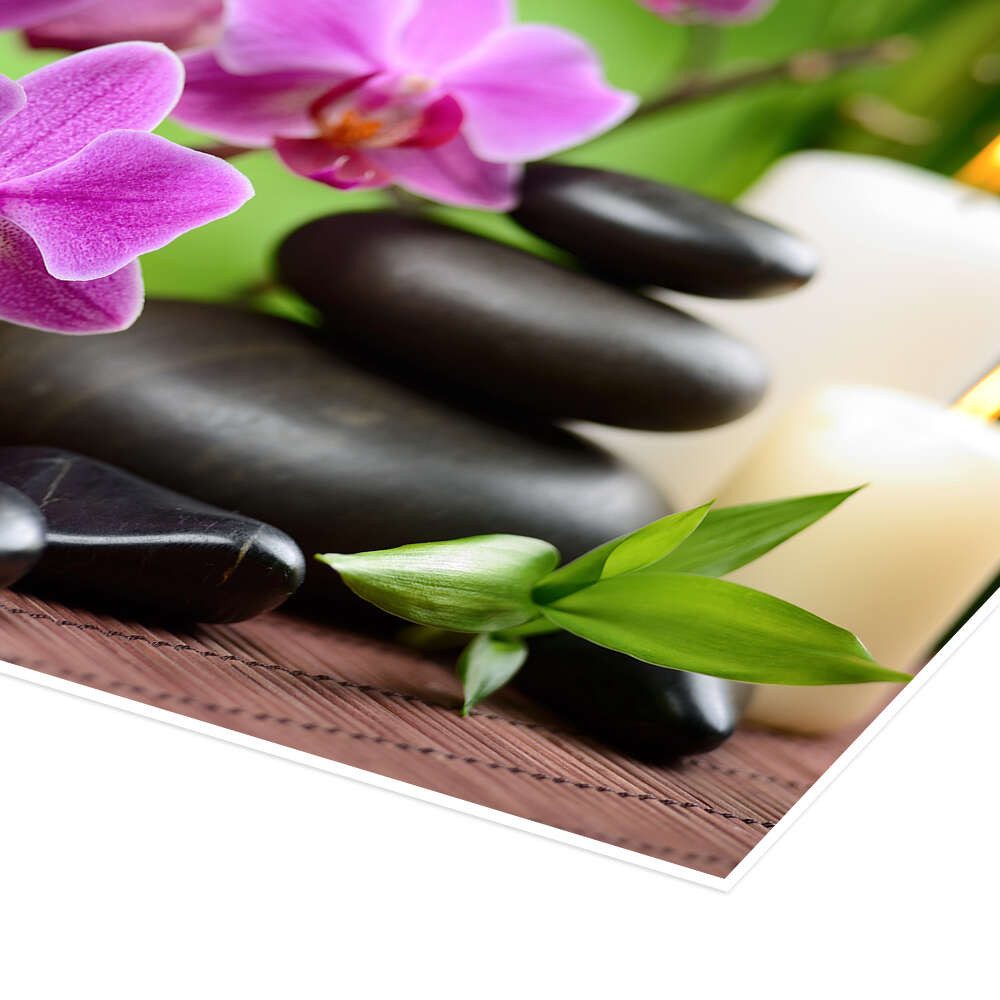Posterlounge Wandbild Wellness-Stillleben mit Orchideen, Editors Choice, erhältlich als Poster, Leinwandbild, Wandsticker oder Acrylglasbild