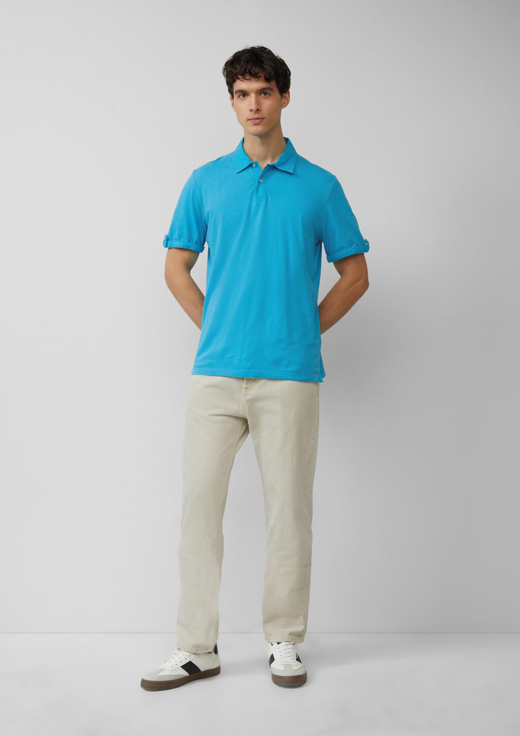 s.Oliver Kurzarmshirt Polo-Shirt Jersey-Poloshirt mit Ärmel-Detail
