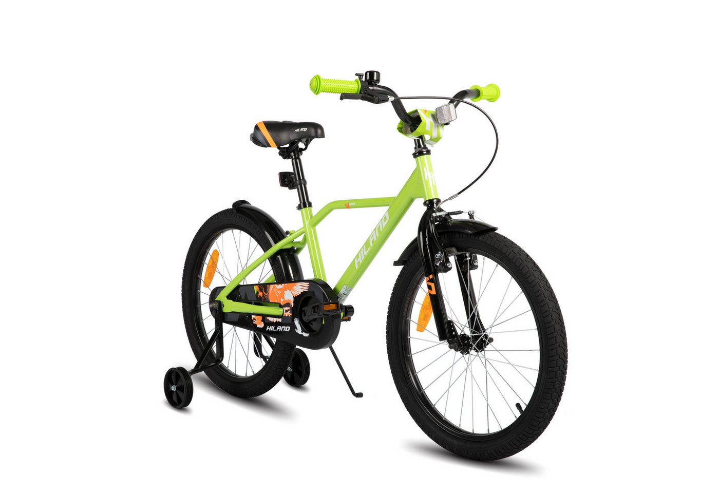 HILAND Kinderfahrrad 12‑20 Zoll Kinderfahrrad Jungen 2‑13J. mit Stützrädern & Doppelbremse, mit Stützrädern, V Bremseund Rücktrittbremse, Hilfsrad, Kotflügel