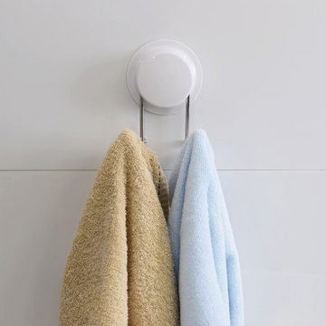 HYTIREBY Handtuchhaken Doppelhaken mit Saugnapf für Bad- oder Küchentuch Haken, Küche,Badezimmer, Rostfreier Stahl