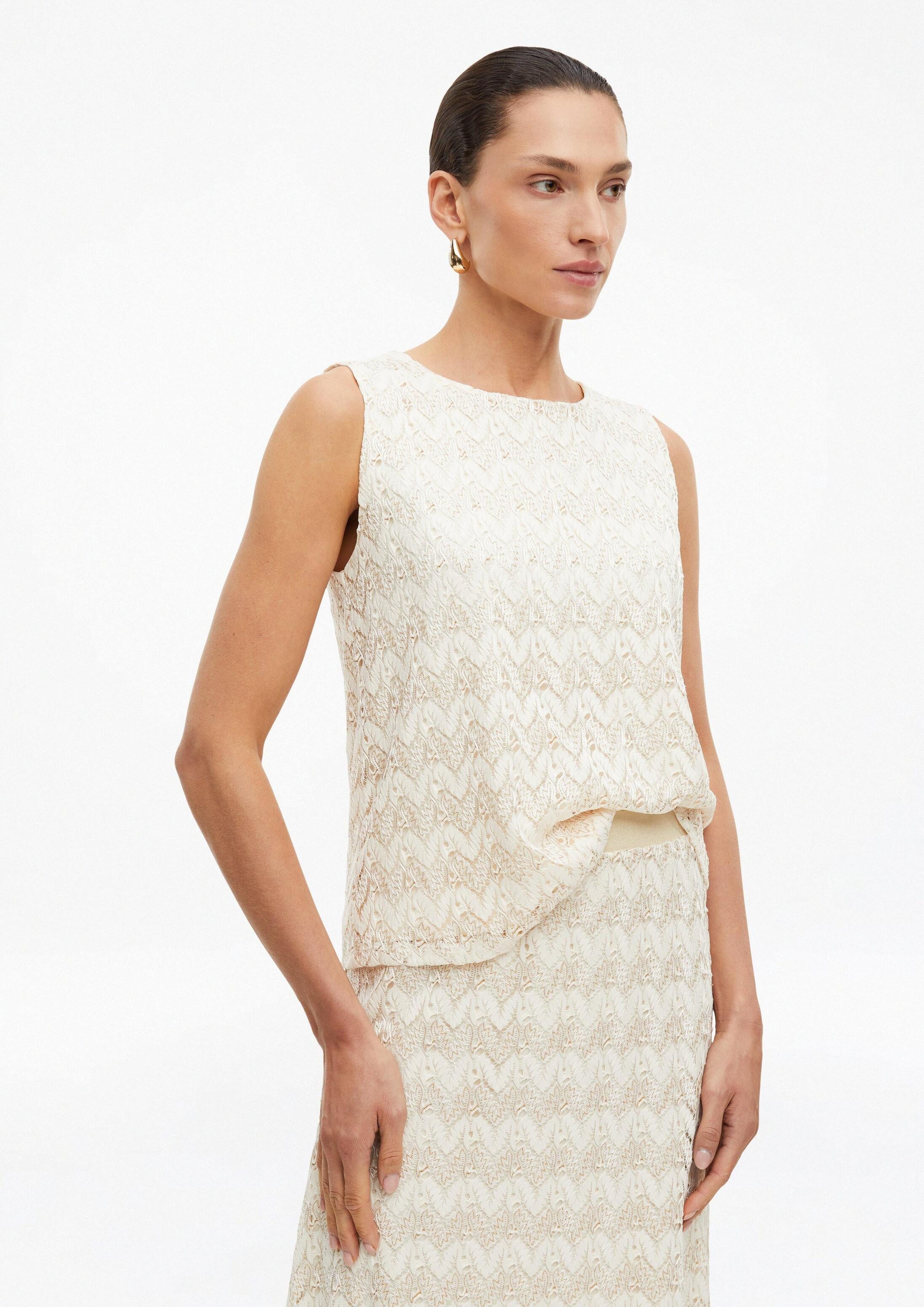 s.Oliver Muskelshirt T-Shirt Top mit Glitzergarn und Ajourmuster