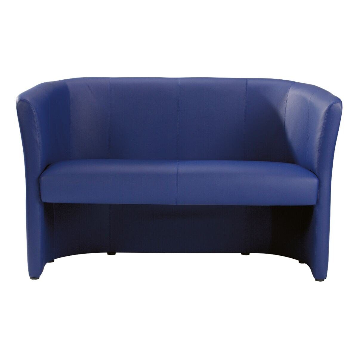 Nowy Styl Loungesofa Club Duo, Bezug aus echtem Leder blau