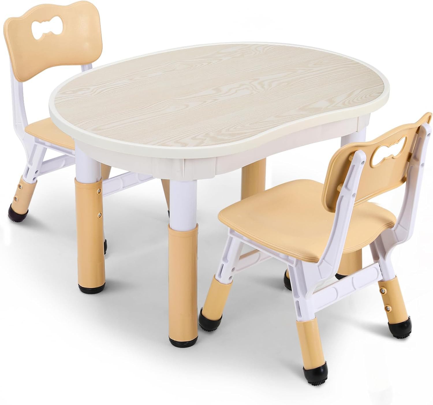TLGREEN Kindertisch Kindersitzgruppe Höhenverstellbar,Maltisch Kinder Tisch Stuhl Set