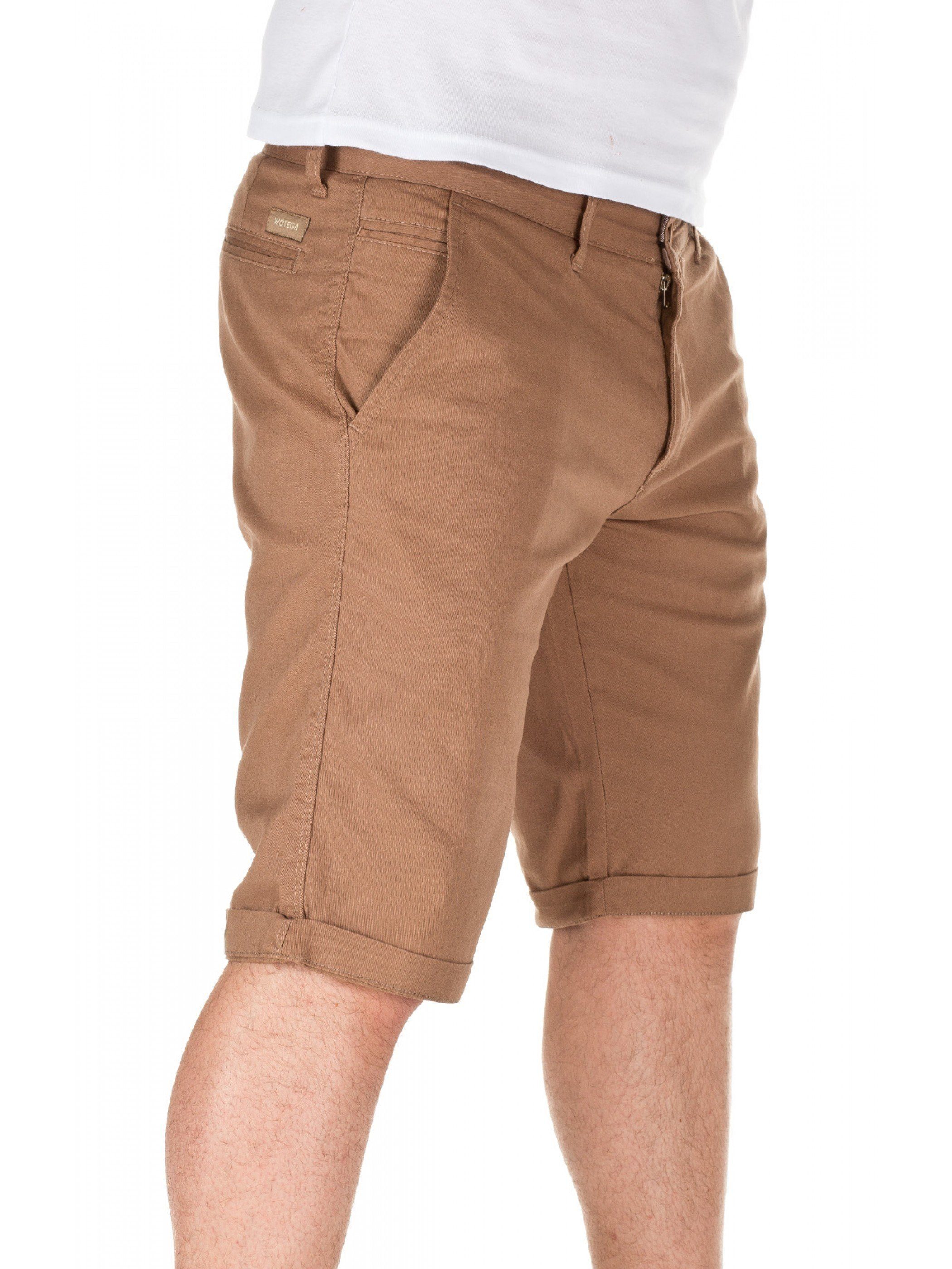 WOTEGA Shorts Chino shorts (camel Kallari Unifarbe in Braun 2000)