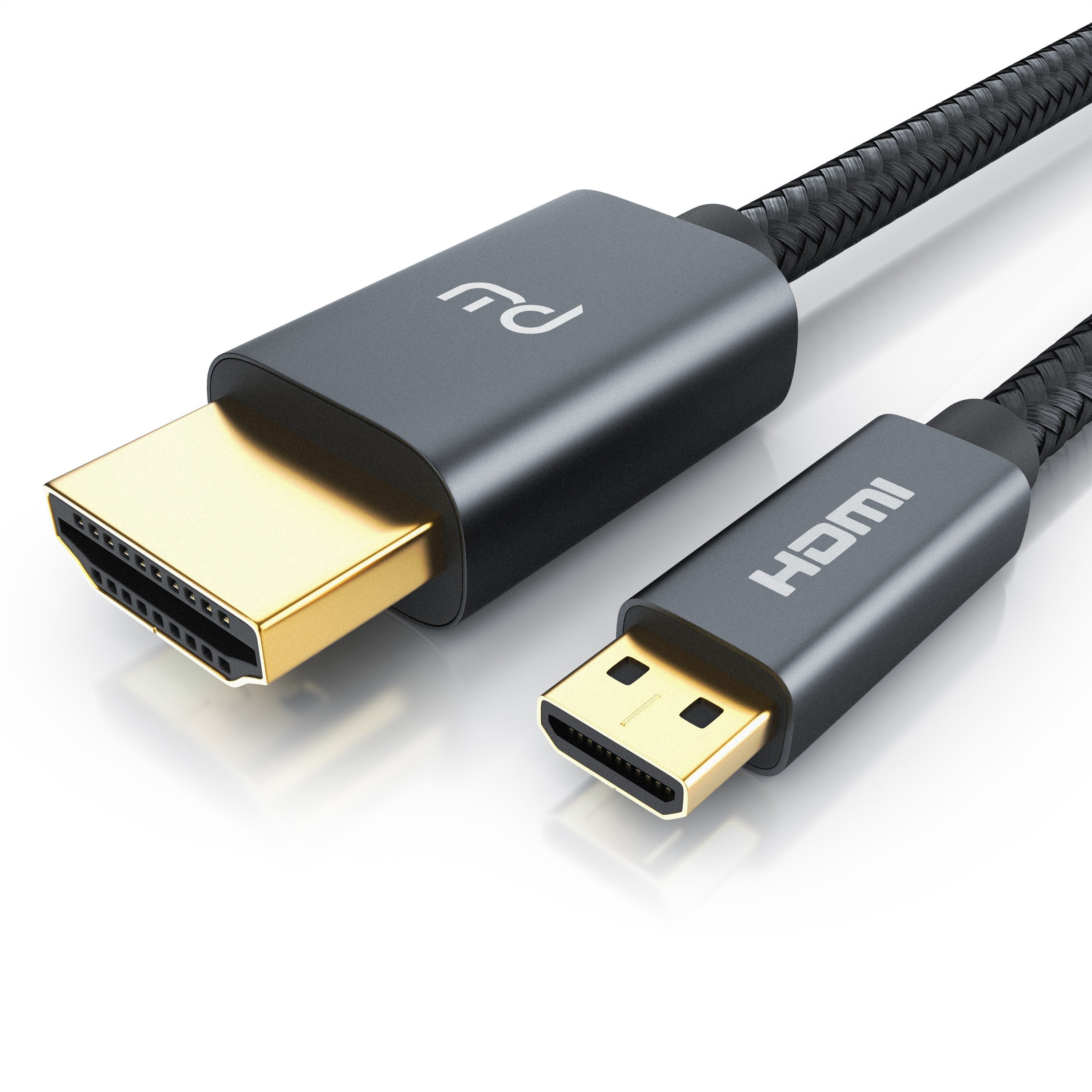 Primewire 8K HDMI auf microHDMI Adapterkabel 7680 x 4320 @ 120Hz mit DSC - 1m HDMI-Kabel, 2.1, HDMI Typ D (Micro), HDMI Typ A (100 cm), 3D, UHD II, HDR, ARC, für Raspberry Pi 4, Tablets, Kameras, Notebooks