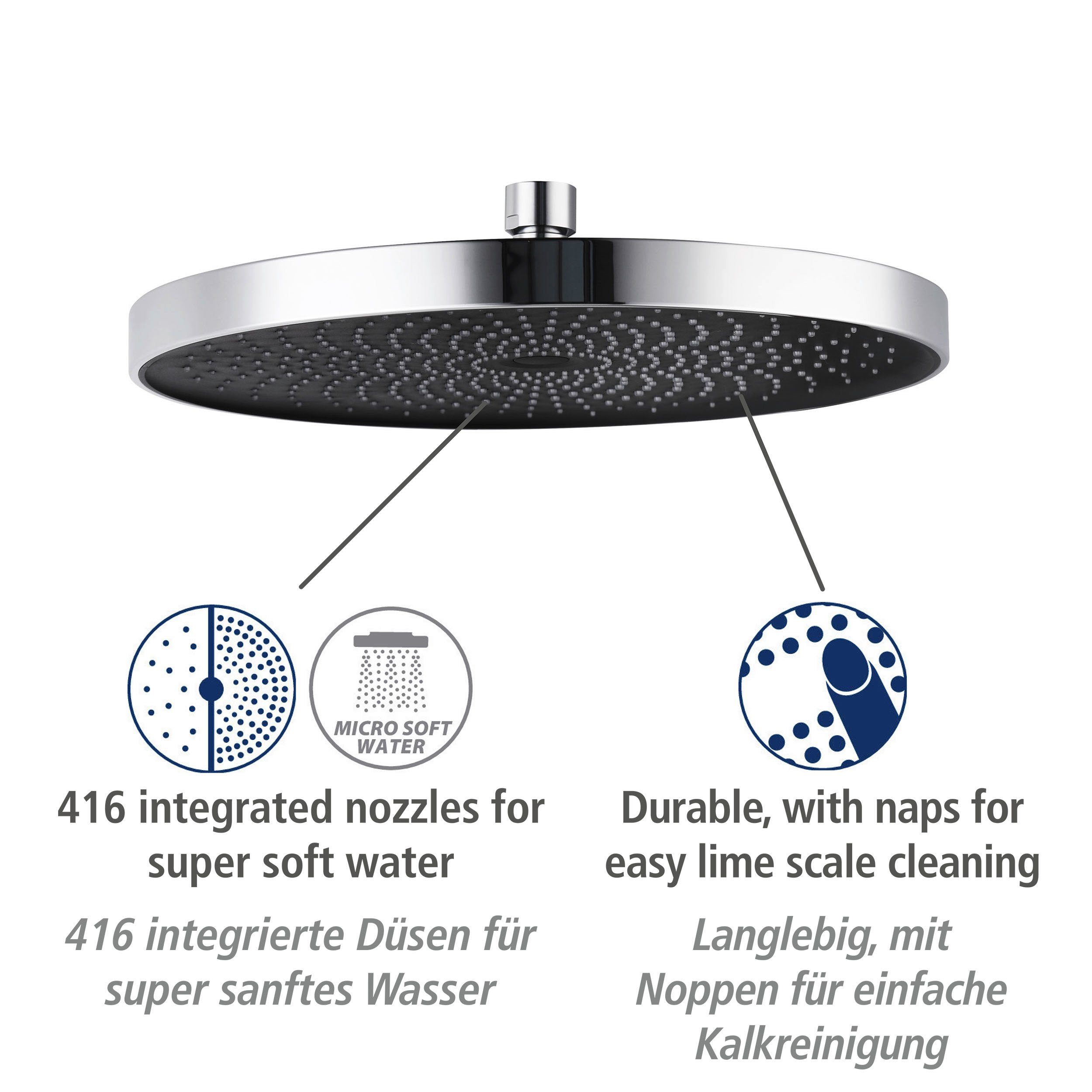 WENKO Duschsystem Softwater, Chrom, einfacher Anschluss an bestehende Armatur o. Wandanschlussbogen