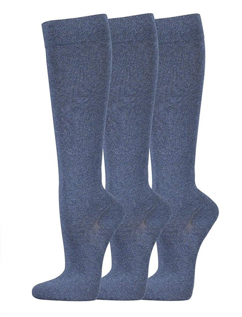 TippTexx 24 Stützkniestrümpfe 3 Paar Reisekniestrümpfe Kompressions-Kniestrümpfe für Damen u. Herren