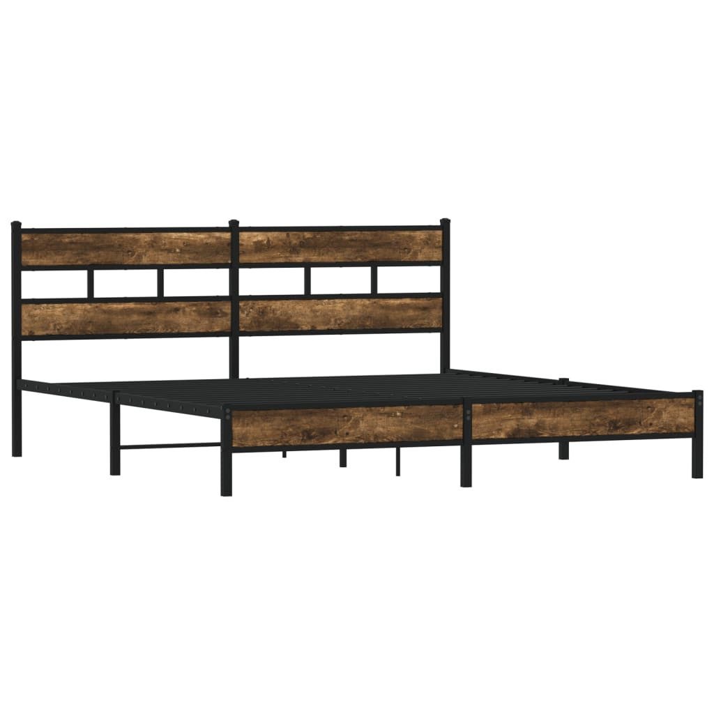 vidaXL Bett Metallbett ohne Matratze Räuchereiche günstig online kaufen