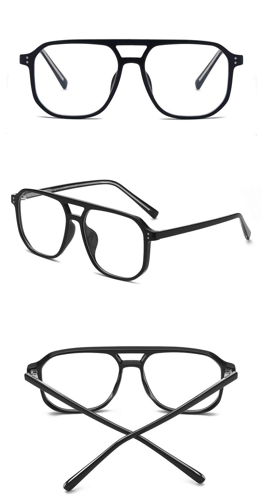 PACIEA Lesebrille Doppelbalkenrahmen Blaulichtfilter Oversized Damen Herren