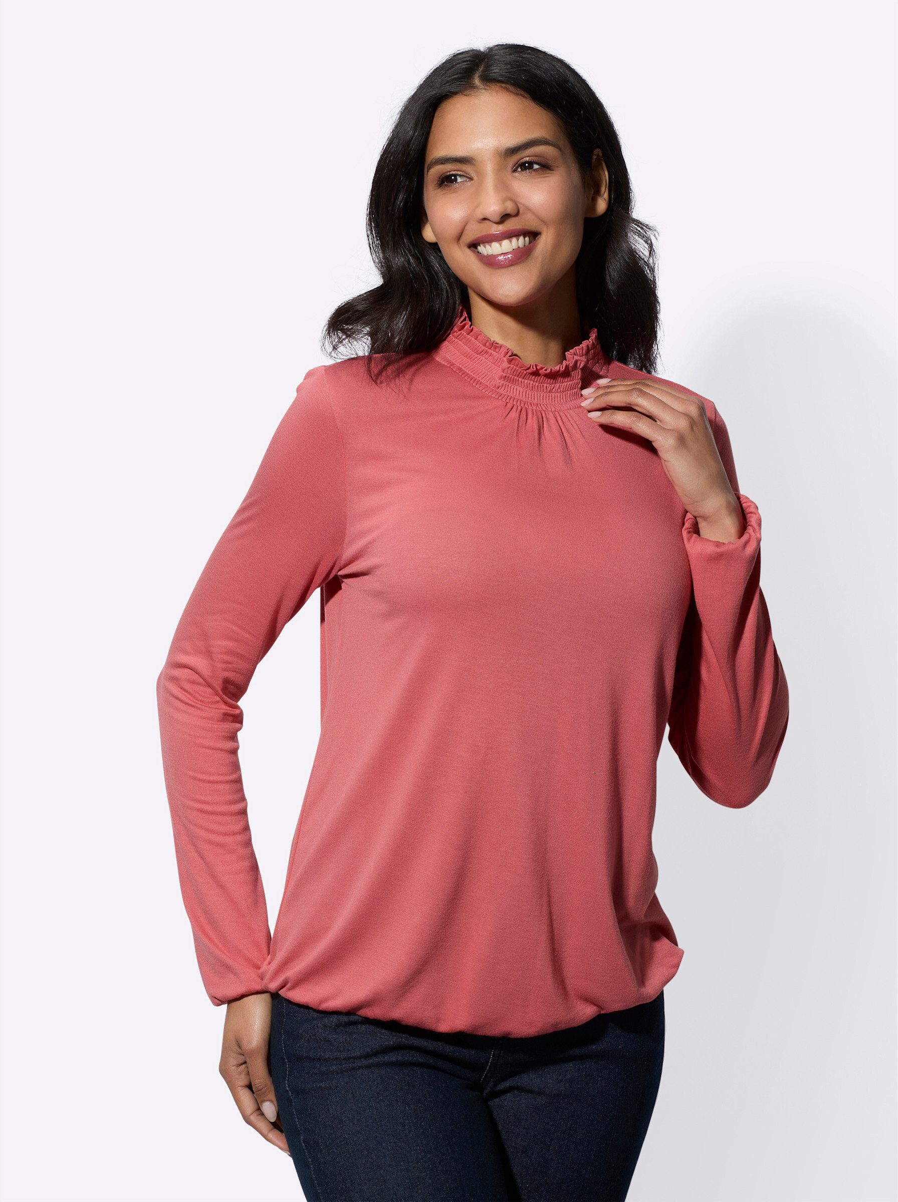 Sieh an! T-Shirt Stehkragenshirt . günstig online kaufen