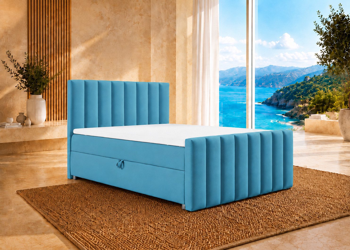 Best for Home Boxspringbett Trinity K10 mit Stauraum, Bonellmatratze & Komfort-Topper T30 (Boxspringbett-Set, 1-St., 140x200 160x200 180x200 200x200 cm), Ergonomischer Schlafkomfort, praktischer Stauraum