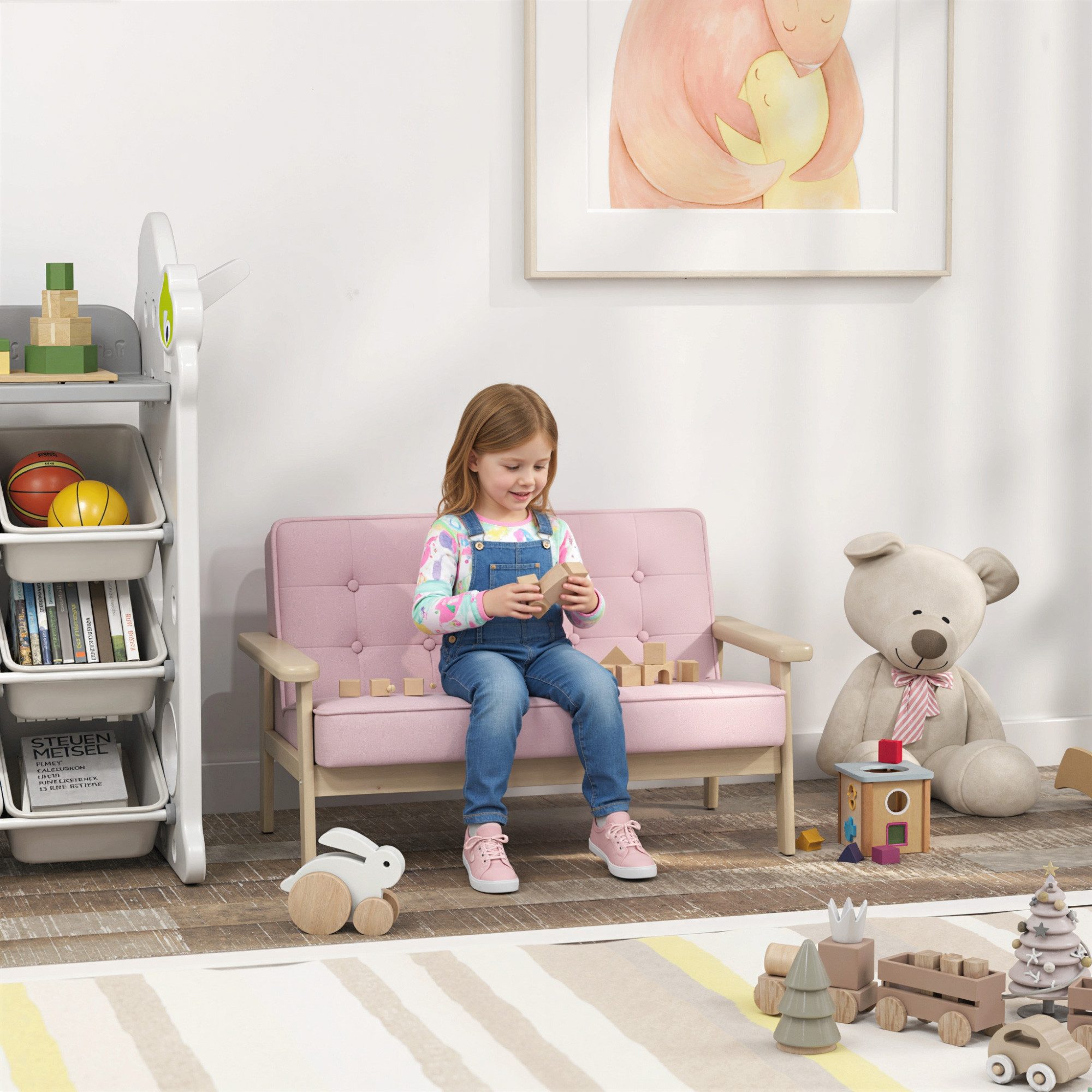 AIYAPLAY Kindersessel mit Holzrahmen (Kindersofa, 1-St., gepolsterter Kinde günstig online kaufen