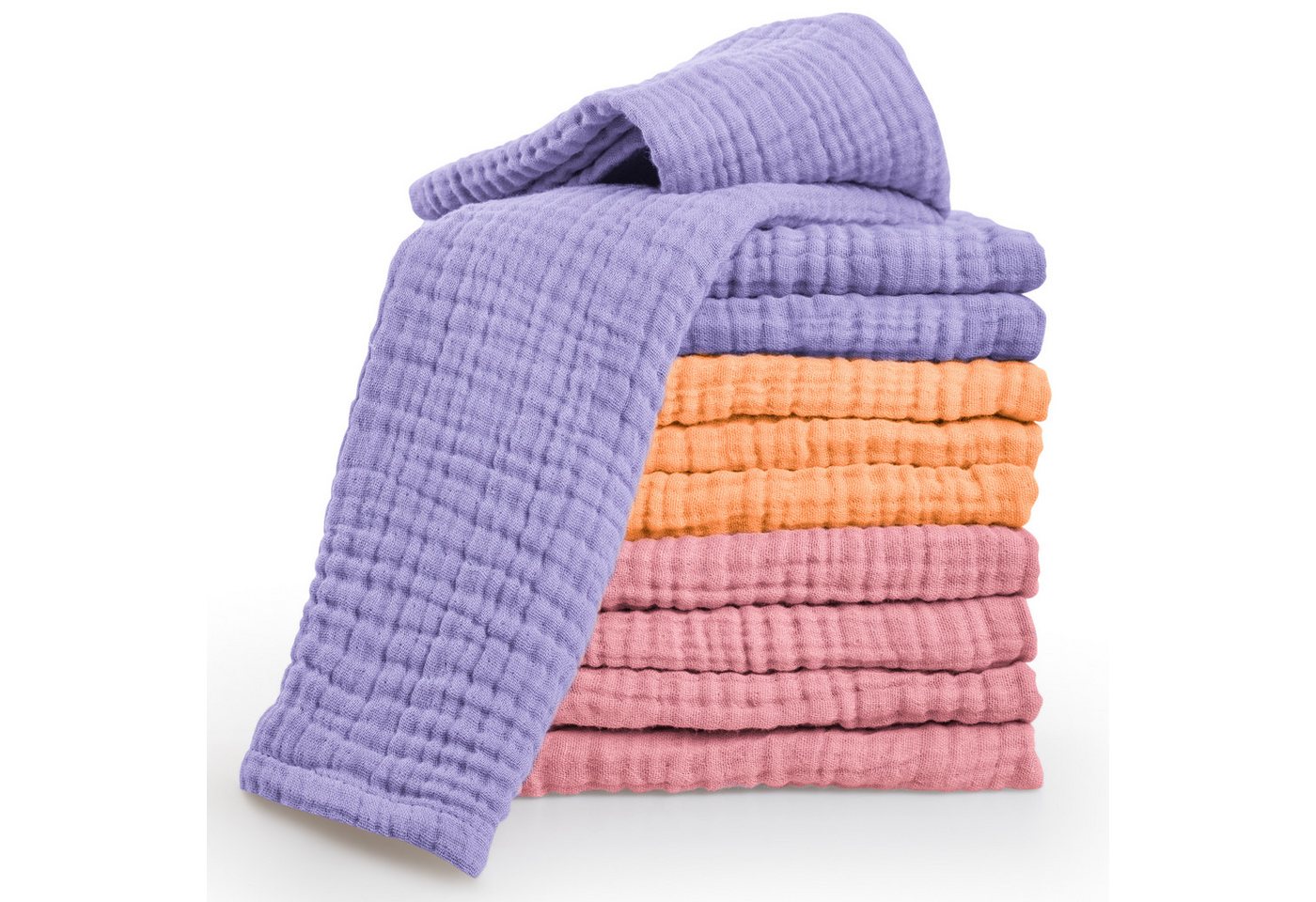 Laynenburg Spucktuch Baby 10er-Set in 30x50cm aus extra weichem Musselin - 100% Baumwolle, Musselin-tücher als Mulltücher, Mullwindeln oder Stoffwindeln