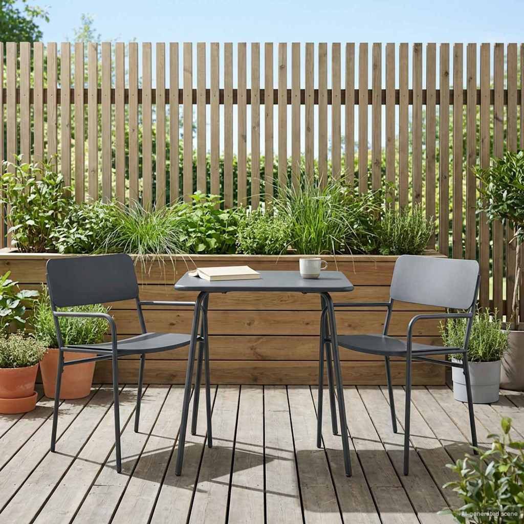 vidaXL Gartenstuhl Gartenstühle 2 Stk. Anthrazit Stahl (2 St)