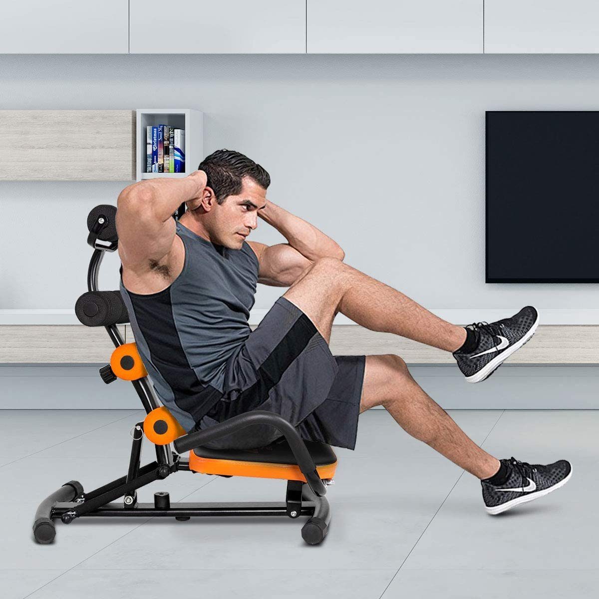 COSTWAY Bauchtrainer Trainingsbank, 3 fach höhenverstellbarer Rückenlehn
