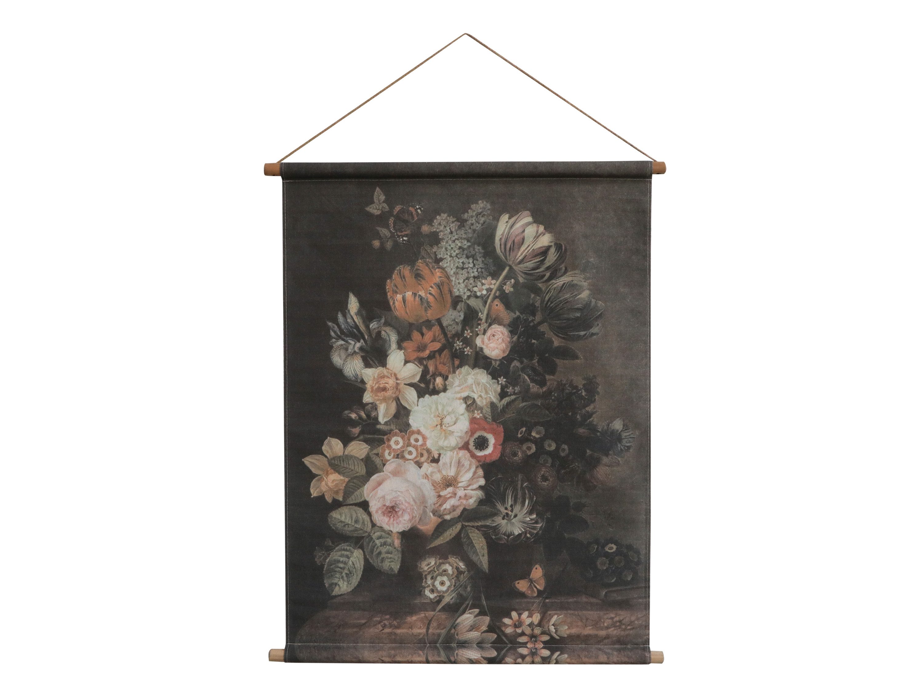 Chic Antique Leinwandbild Stoffbild Leinwandbild zum Hängen floraler Kunstdruck Wandbild Floral, 22231-00 H97x76cm, Leinwandbild