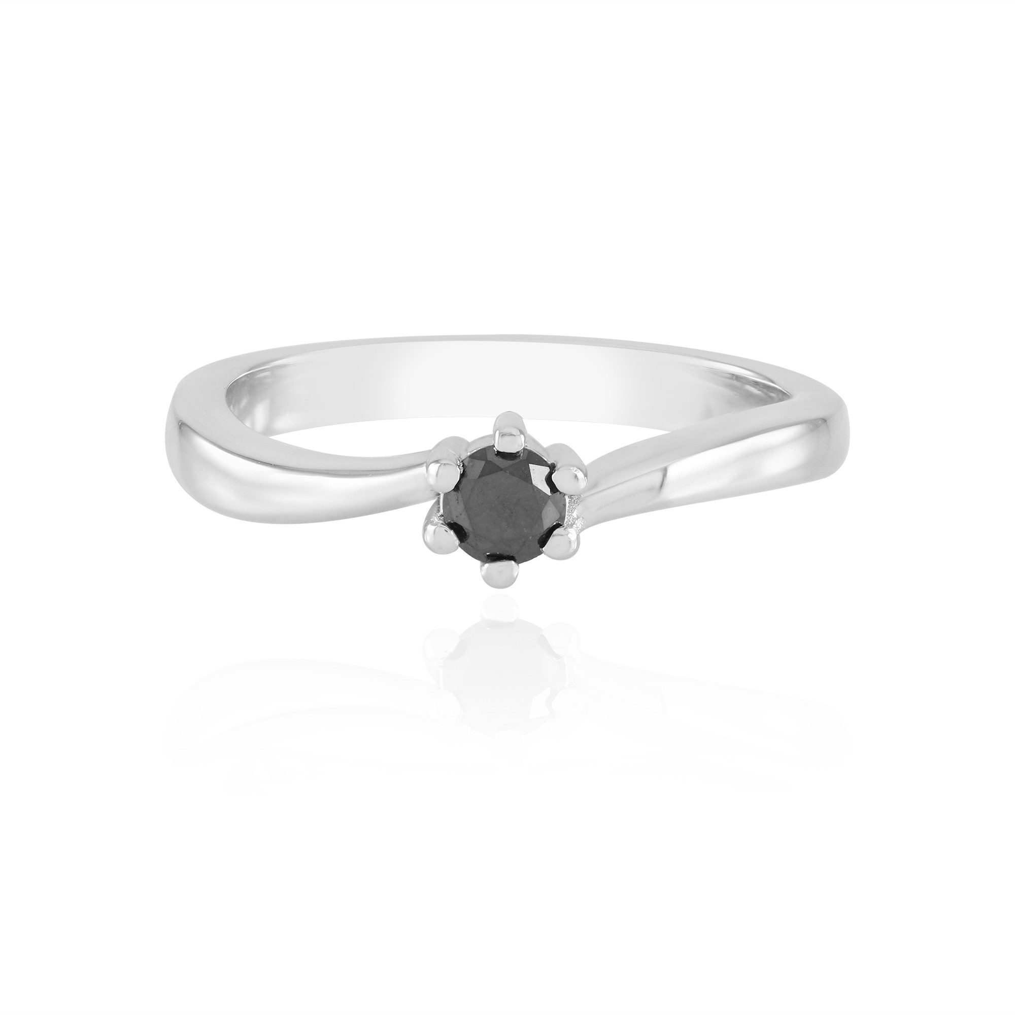 Cavill Diamantring Cavill Ring 0,225 ct schwarzer Brillant, 925 rhodiniertes Silber (1-tlg)