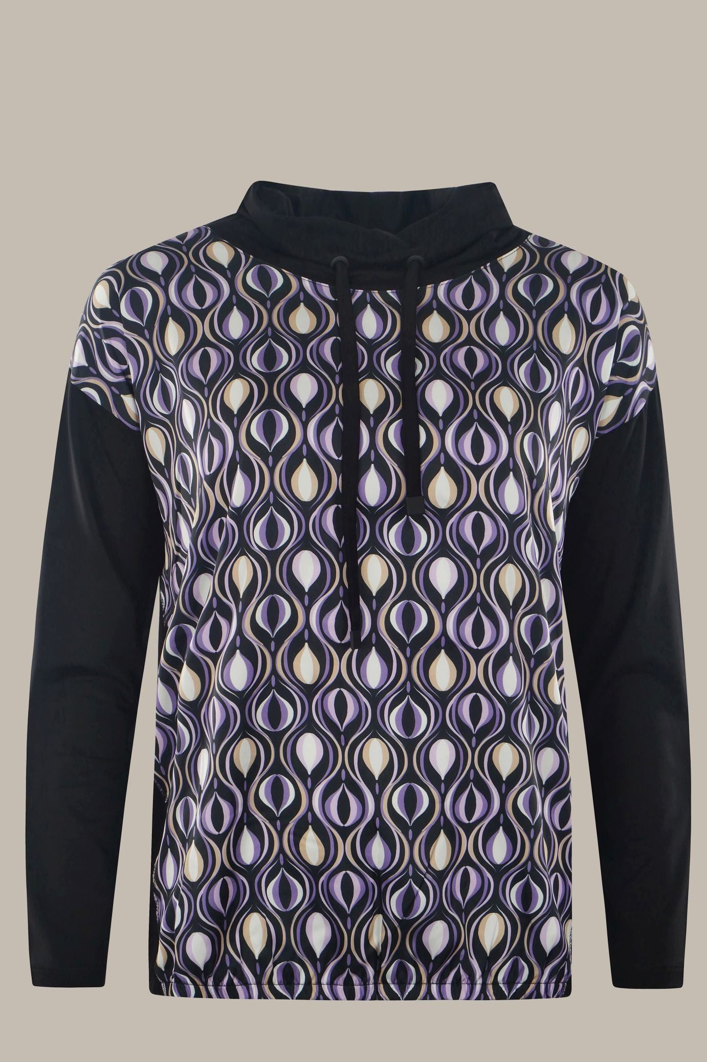 Hajo Blusenshirt Damen Shirt Blousonform mit halsfernem Rollkragen