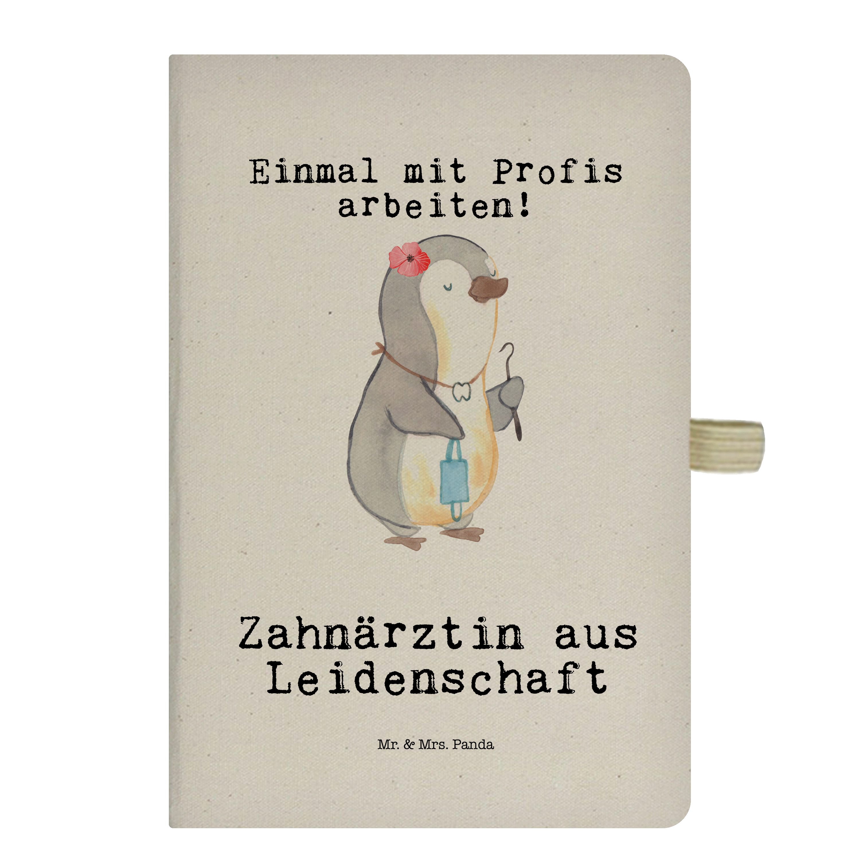 Mr. & Mrs. Panda Notizbuch Zahnärztin aus Leidenschaft - Transparent - Geschenk, Eintragebuch, B Mr. & Mrs. Panda