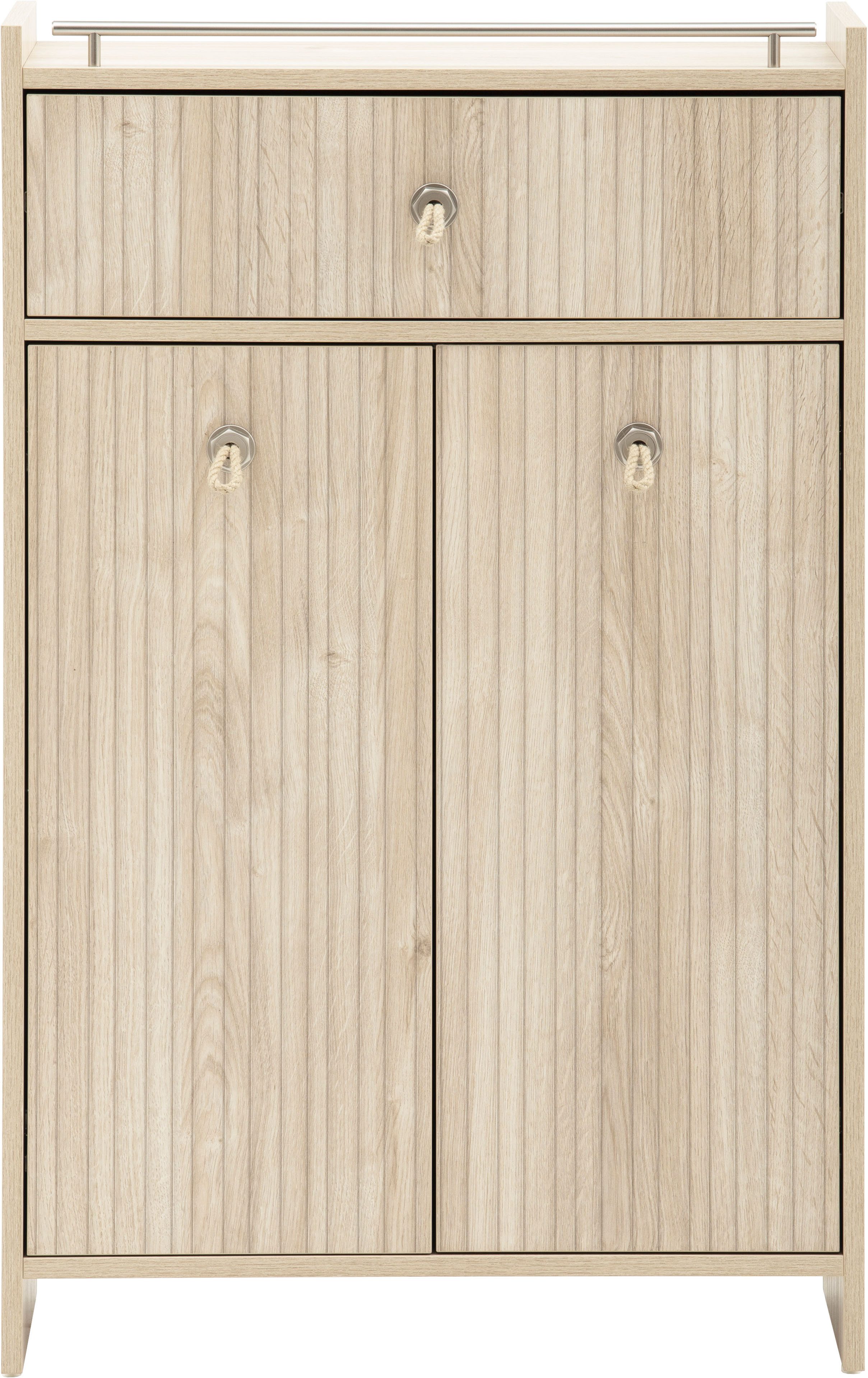 Schildmeyer Midischrank SONDERBY, 2 Türen & Schublade, Höhe 104,2 cm, MADE IN GERMANY (1-St) Seilgriffe im maritimen Look, MADE IN GERMANY