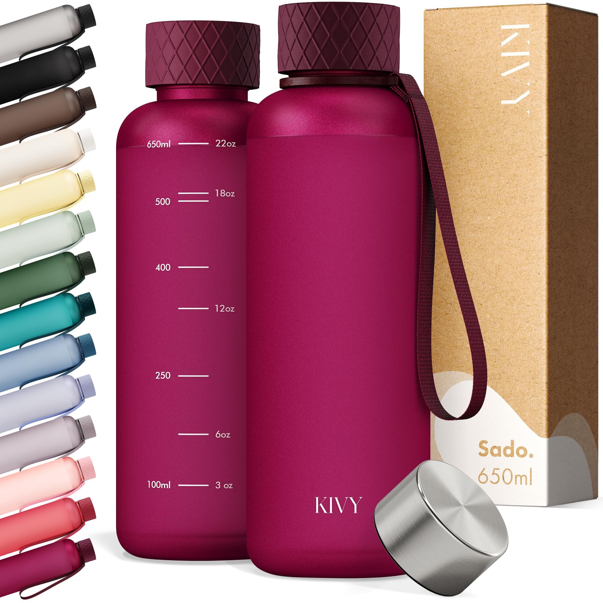 KIVY Trinkflasche Trinkflasche Tritan auslaufsicher, kohlensäuregeeignet Sport, Wasserflasche