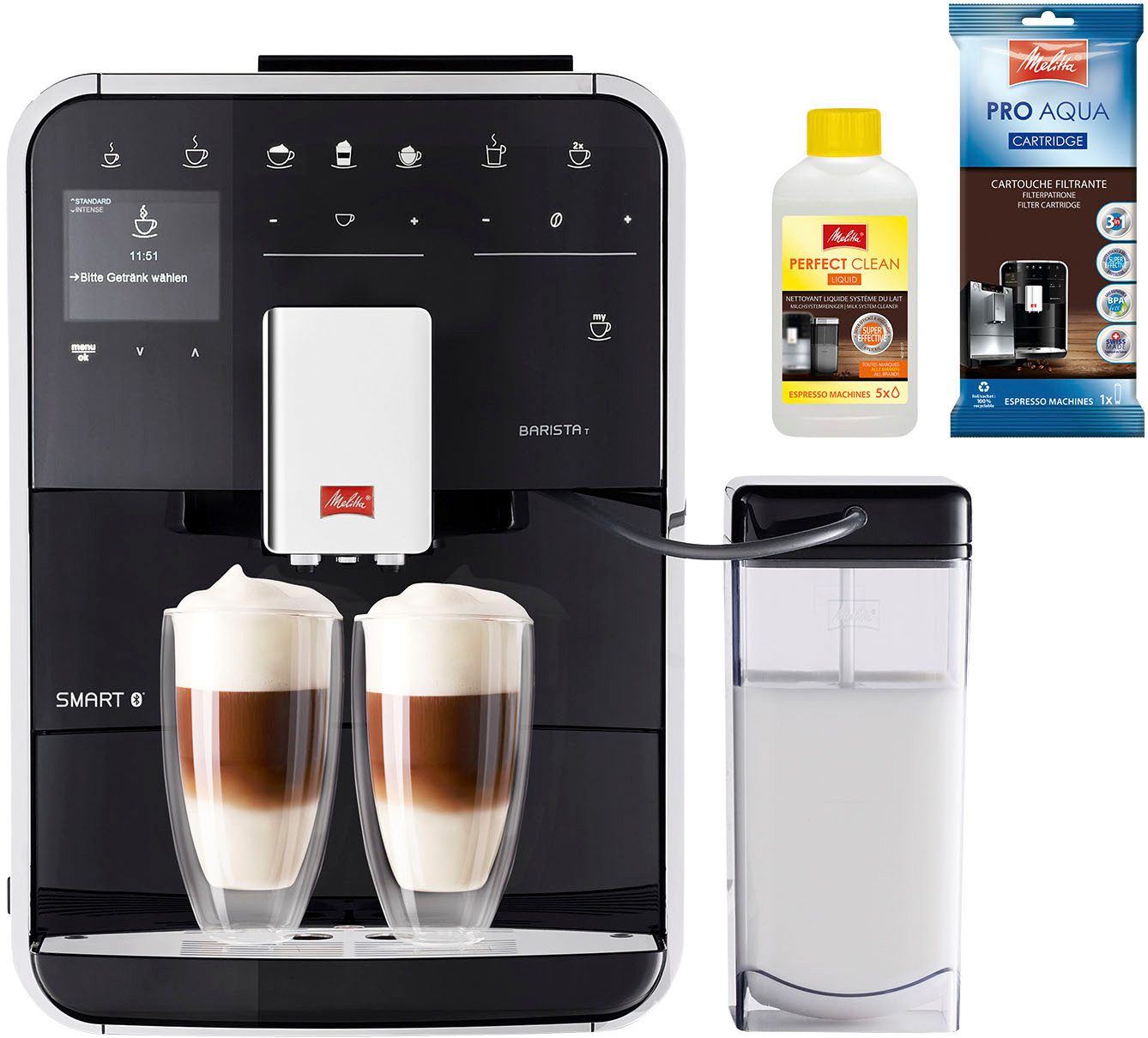 Melitta Kaffeevollautomat Barista T Smart® F 83/0-102, schwarz, 4 Benutzerprofile&18 Kaffeerezepte, nach italienischem Originalrezept