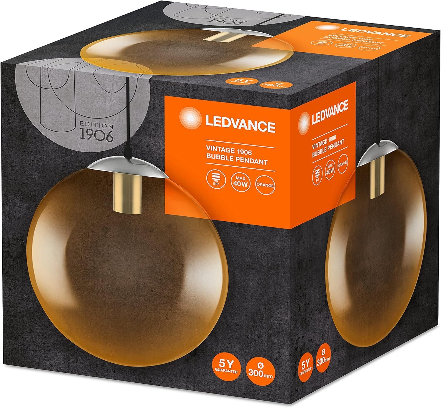 Ledvance Deckenleuchten LEDVANCE Vintage Edition 1906, Deckenleuchte mit E27 Sockel, Oranges G, LEDVANCE Vintage Edition 1906, Deckenleuchte mit E27 Sockel, Oranges G