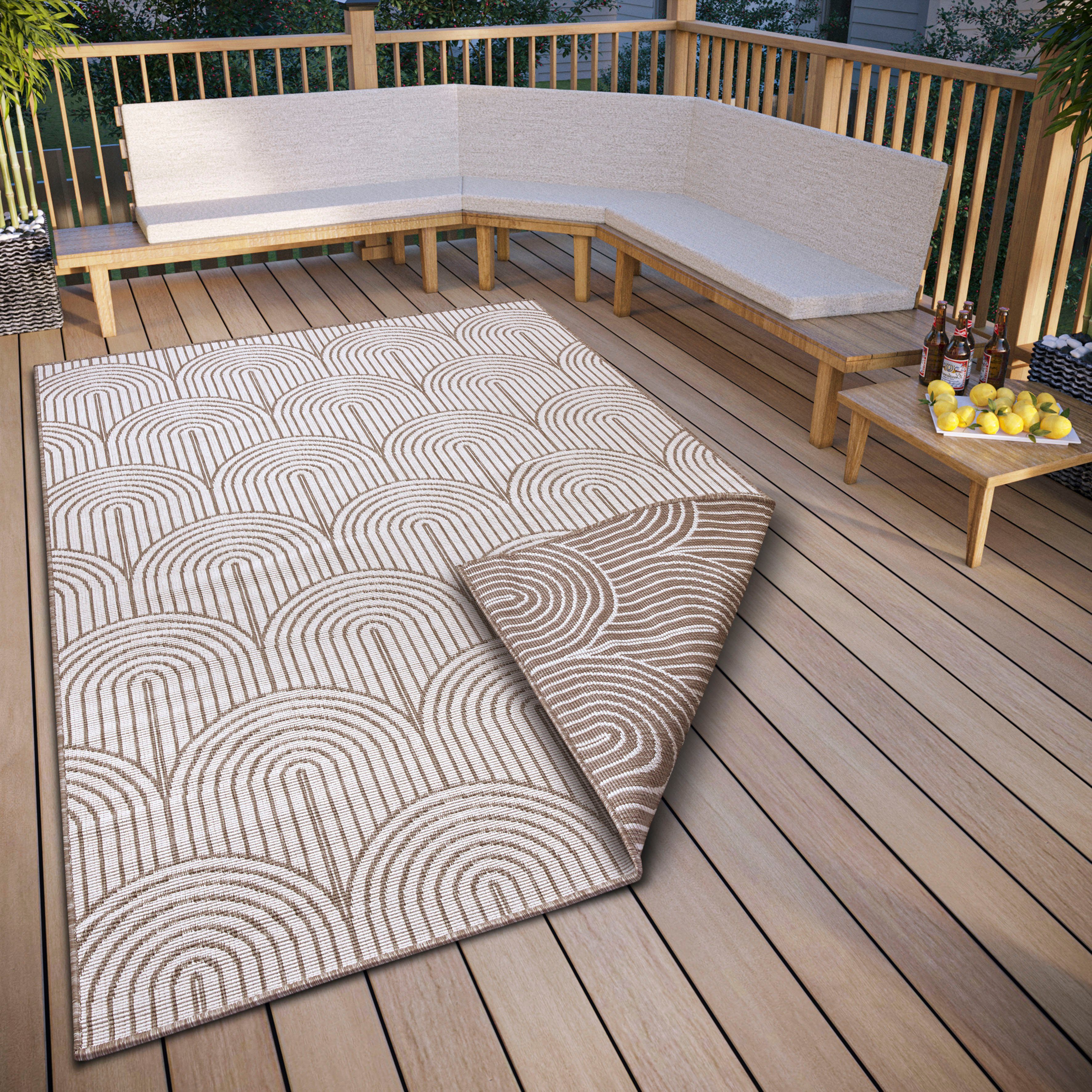 HANSE Home Outdoorteppich Pangli, Wendeteppich, rechteckig, Höhe: 5 mm, In-& Outdoor, Teppich, Wetterfest, Balkon, Garten, Wohnzimmer, Modern