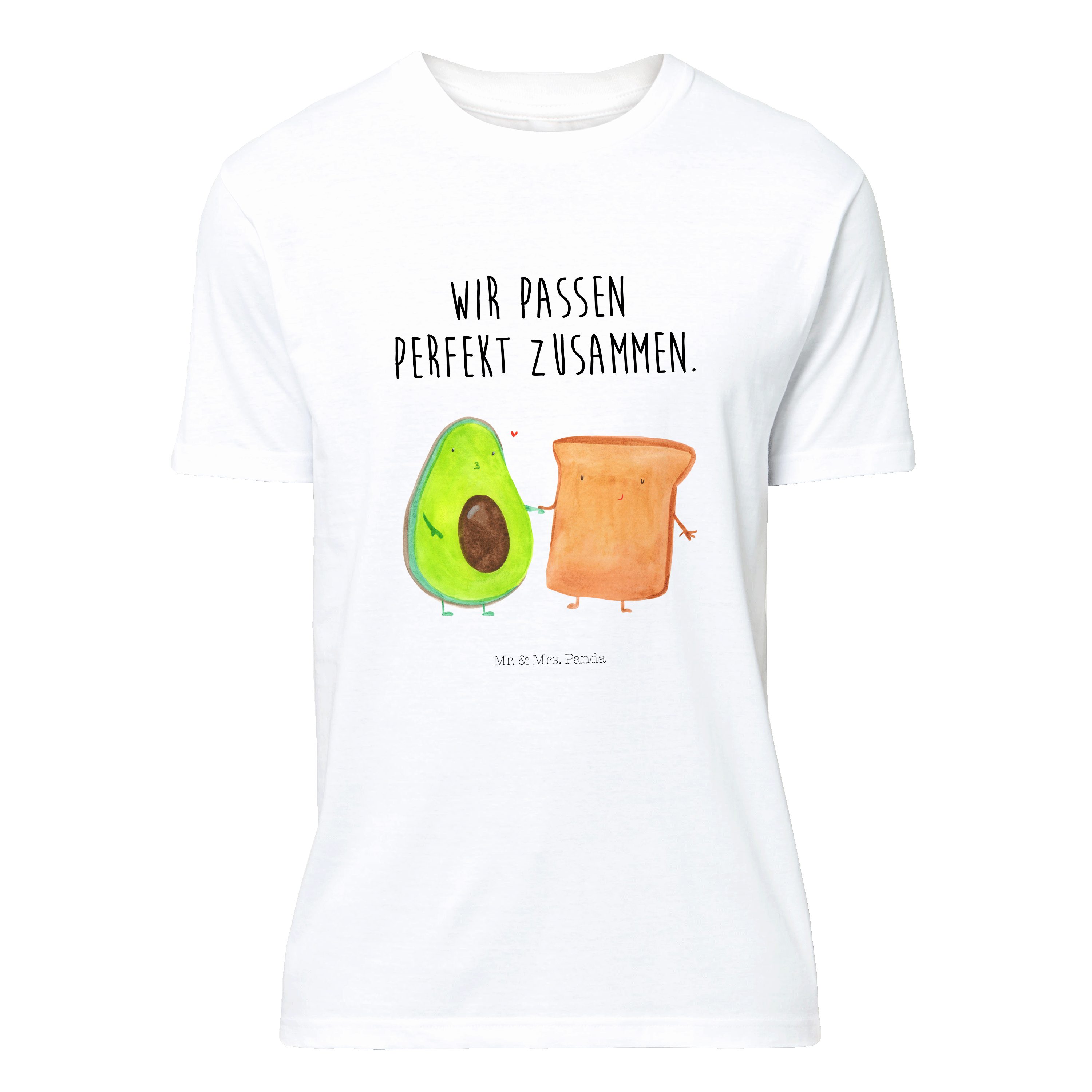 Mr. & Mrs. Panda T-Shirt Avocado + Toast - Weiß - Geschenk, Shirt, Toastbro günstig online kaufen