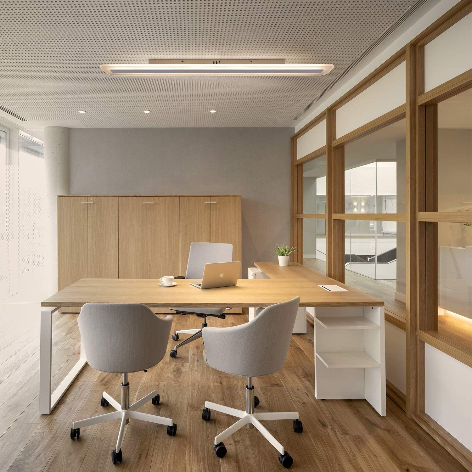 ZMH LED Deckenleuchte Panel Flach Schlaf- Balkon, weiß integriert, Küche Bürolampe Fernbedienung LED Tageslichtweiß modern fest