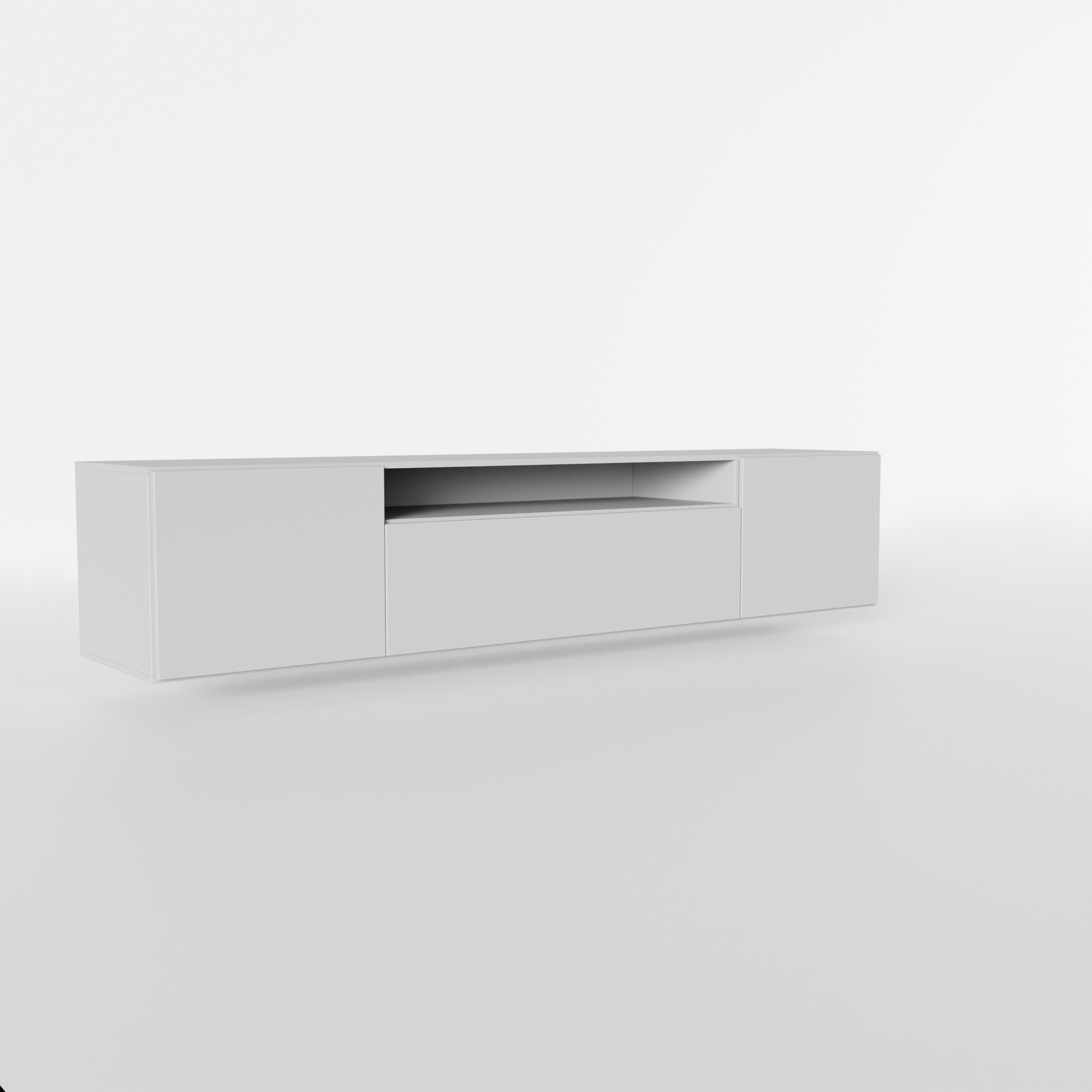 Masseno Lowboard MIVO 200 cm TV-Schrank mit 3 Türen Weiß