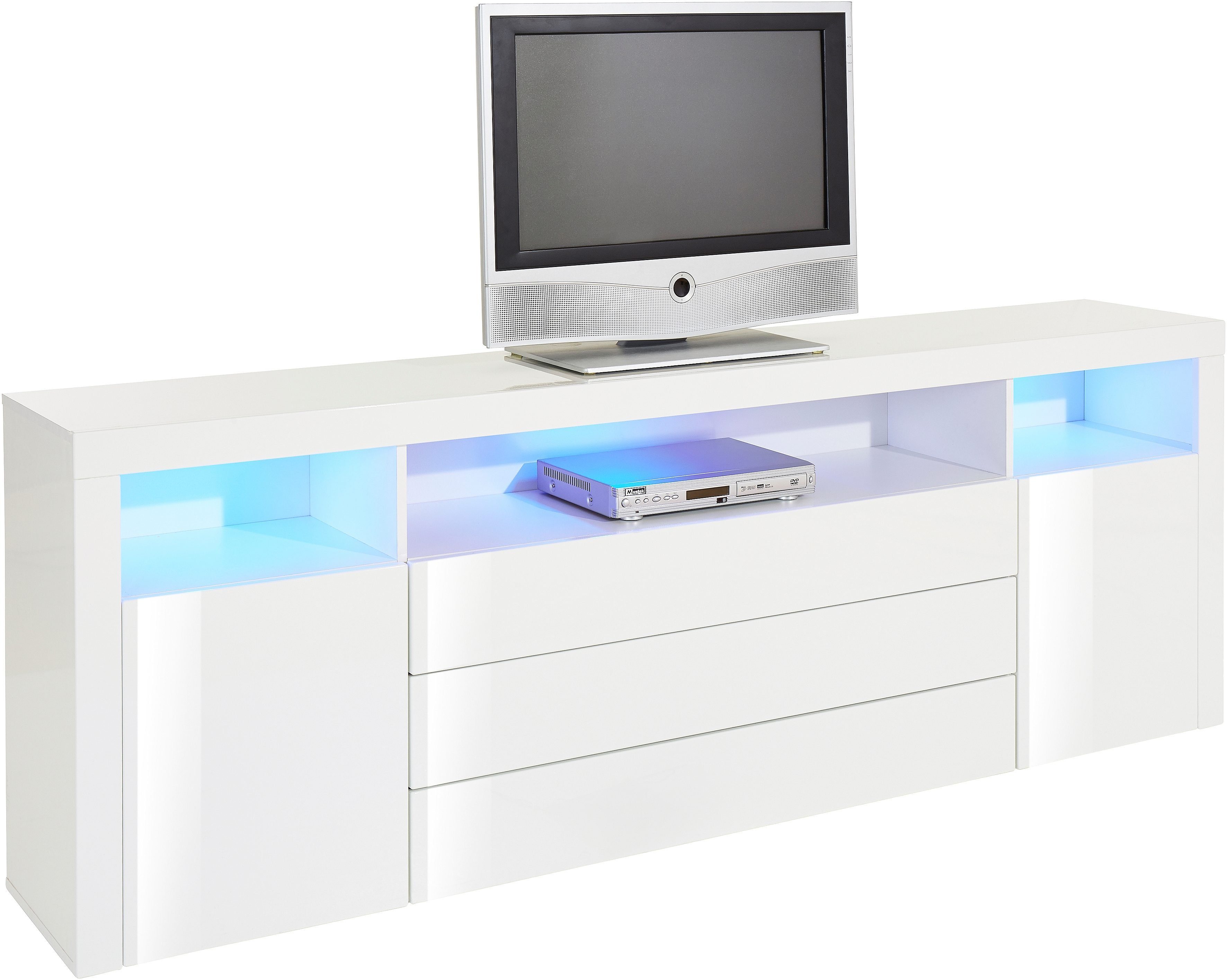 borchardt Möbel Sideboard Santa Fé, Kommode 200 cm breit, Push-to-open-Funktion, 2 Türen, 3 Schubkästen und 3 offene Fächer
