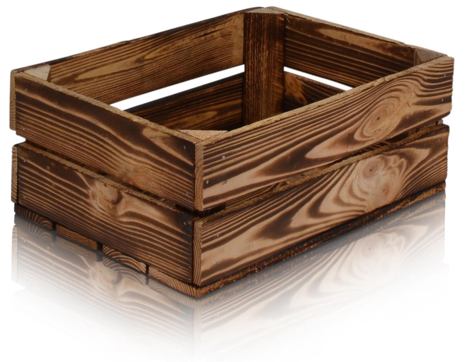 CHICCIE Holzkiste Regale Dunkel Geflammt 38x28x15cm günstig online kaufen