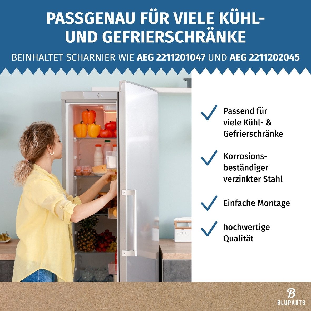 easyPART Montagezubehör Kühlschrank wie Bluparts 10090982 Bluparts 10090982, Kühlschrank / Gefrierschrank