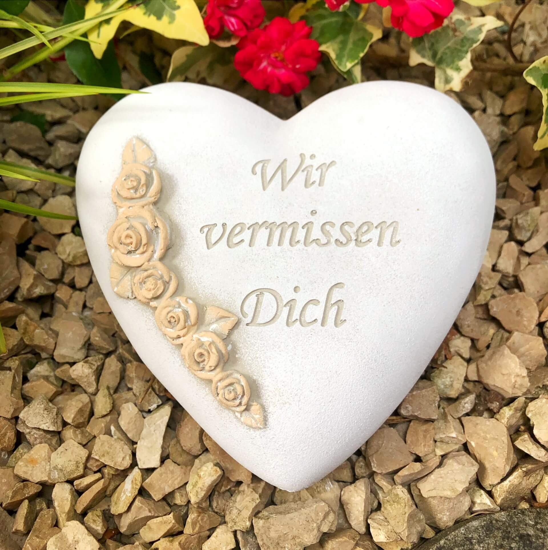 Radami Gartenfigur XXL Grabherz Spruch "Wir günstig online kaufen