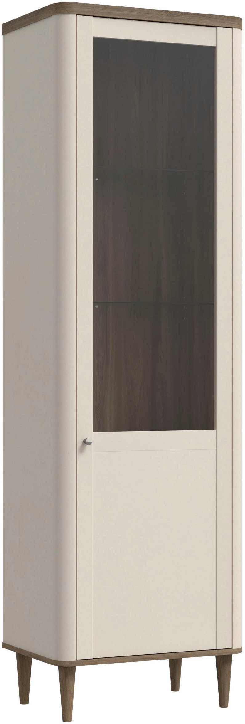 FORTE Vitrine B/H/T 60,4/200,5/41,2 cm, Echtholzfüße günstig online kaufen