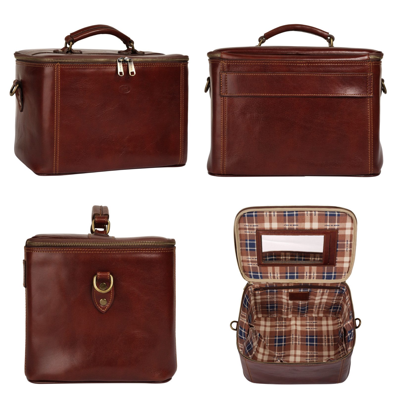 Piké Kulturbeutel, echt Leder, Made in Italy günstig online kaufen