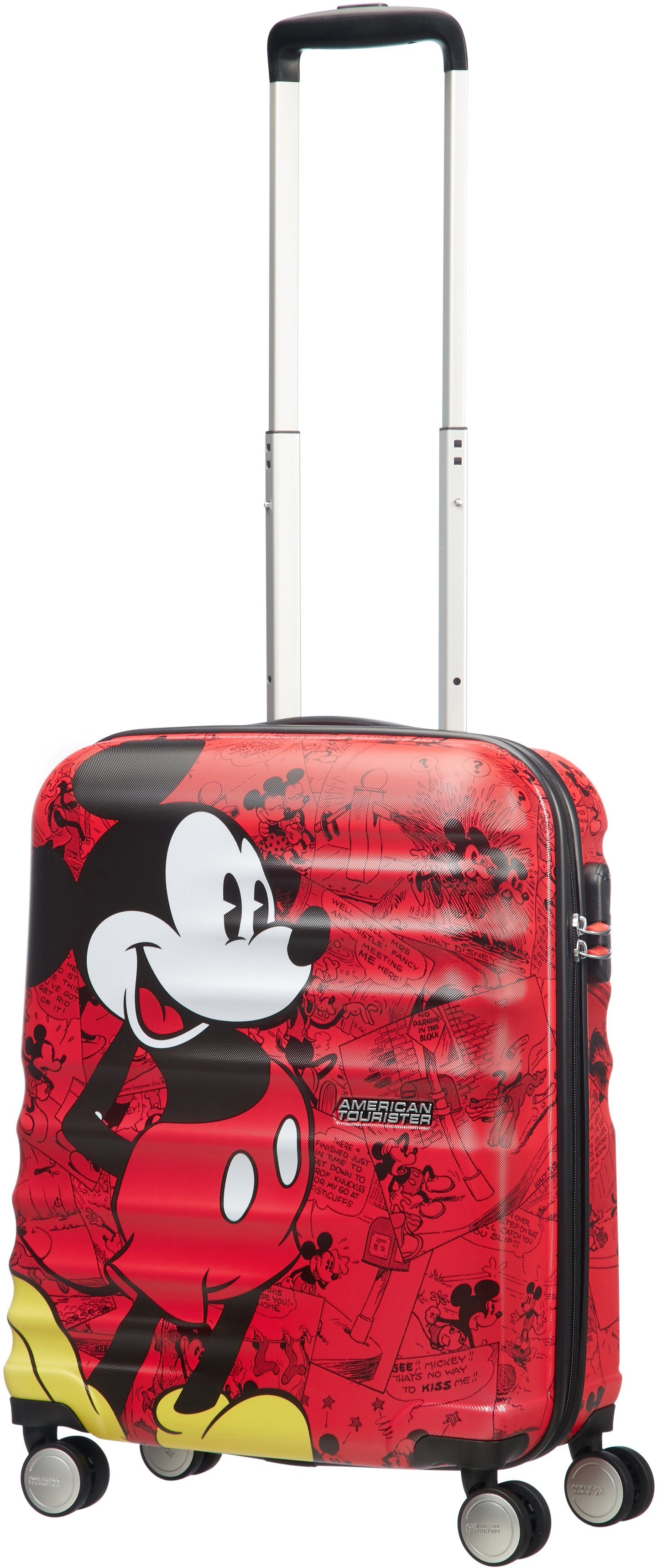 American Tourister® 55 cm, Disney Material Mickey Comics Red Wavebreaker, Hartschalen-Trolley Rollen, aus 4 recyceltem teilweise