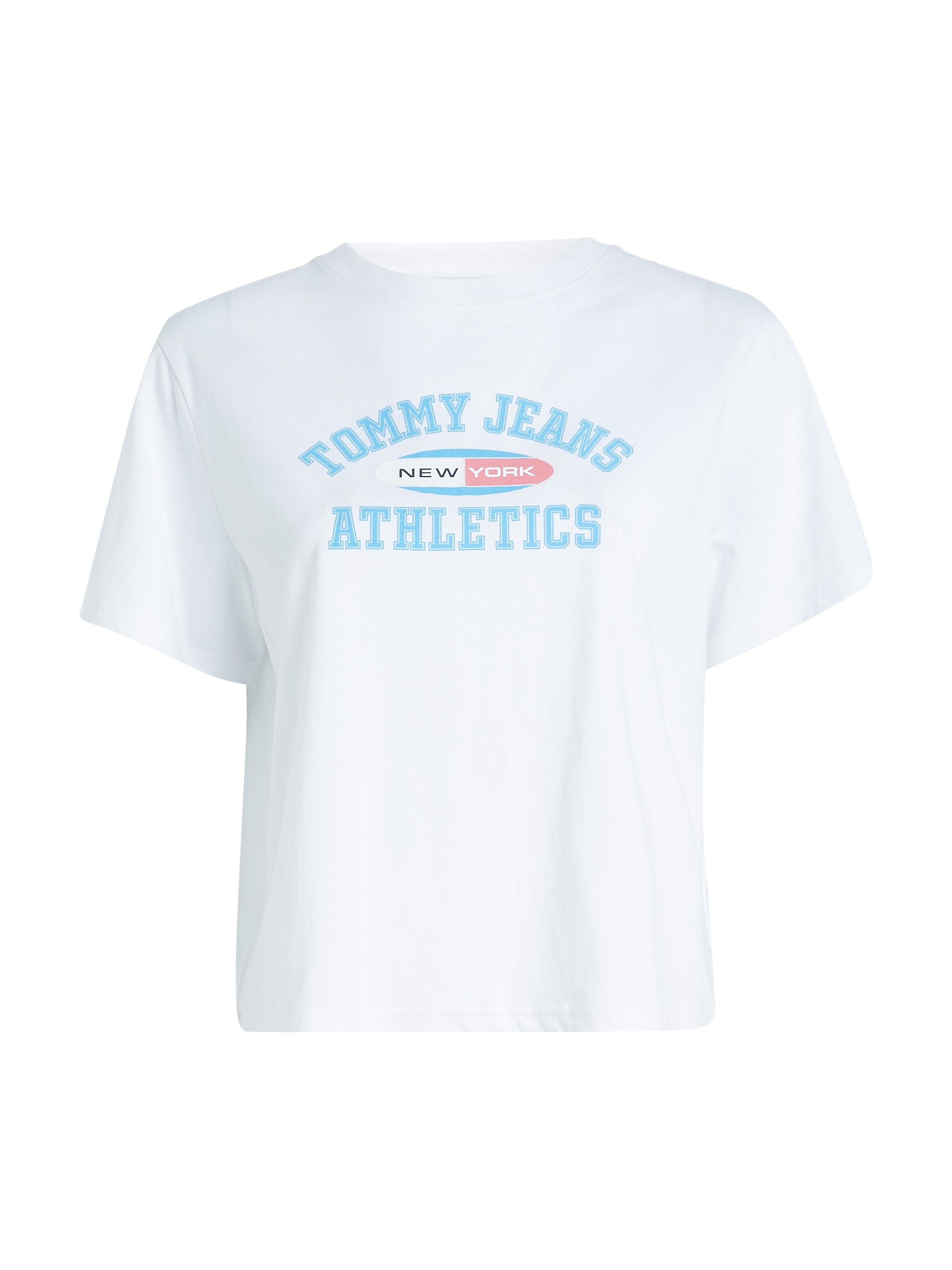 T-Shirt TEE ATH sommerlichem TJW mit Jeans TJ Logodruck Tommy CLS