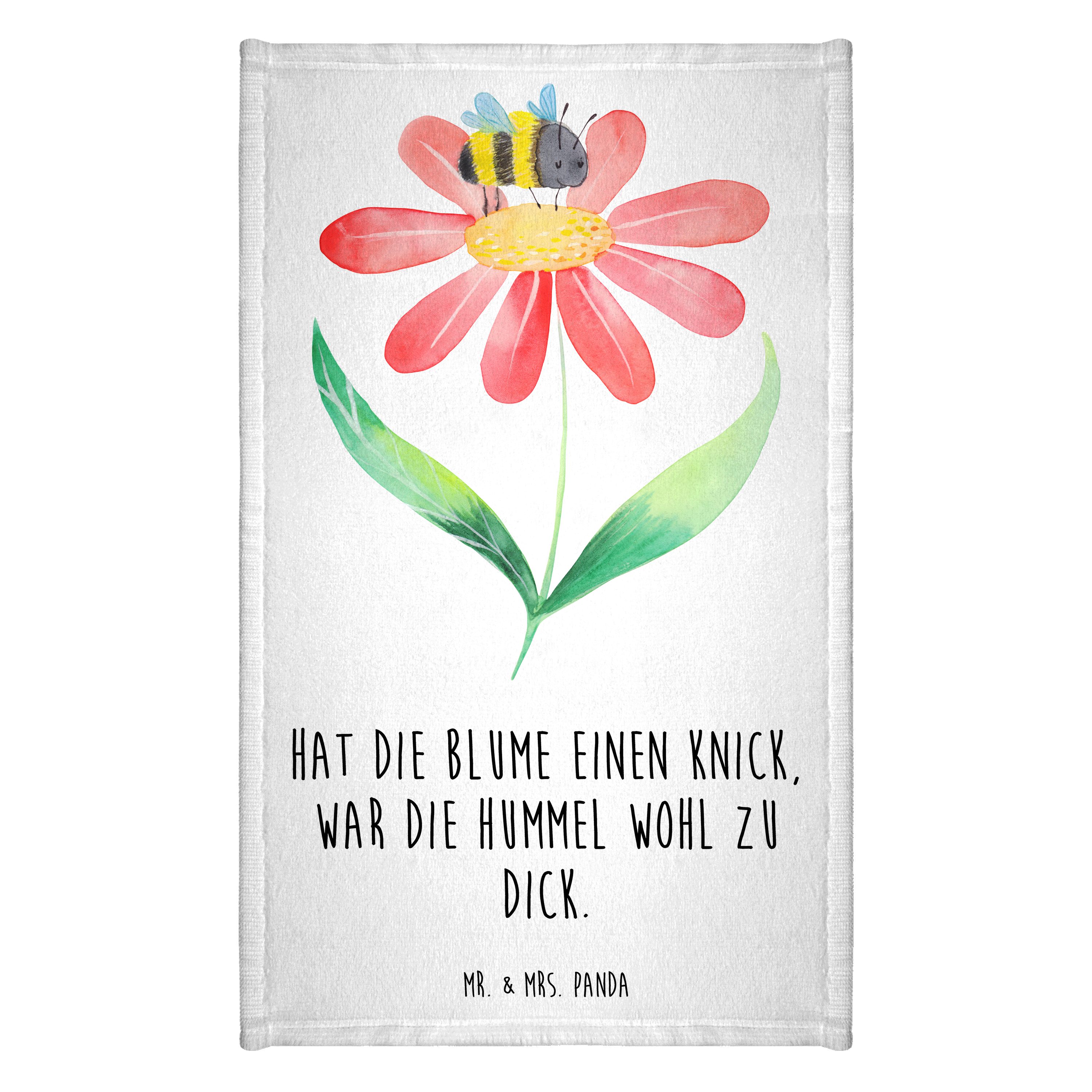 Handtuch Hummel Blume - Weiß - Geschenk, Gästetuch, Hummeln, Tiere, Kinder Han