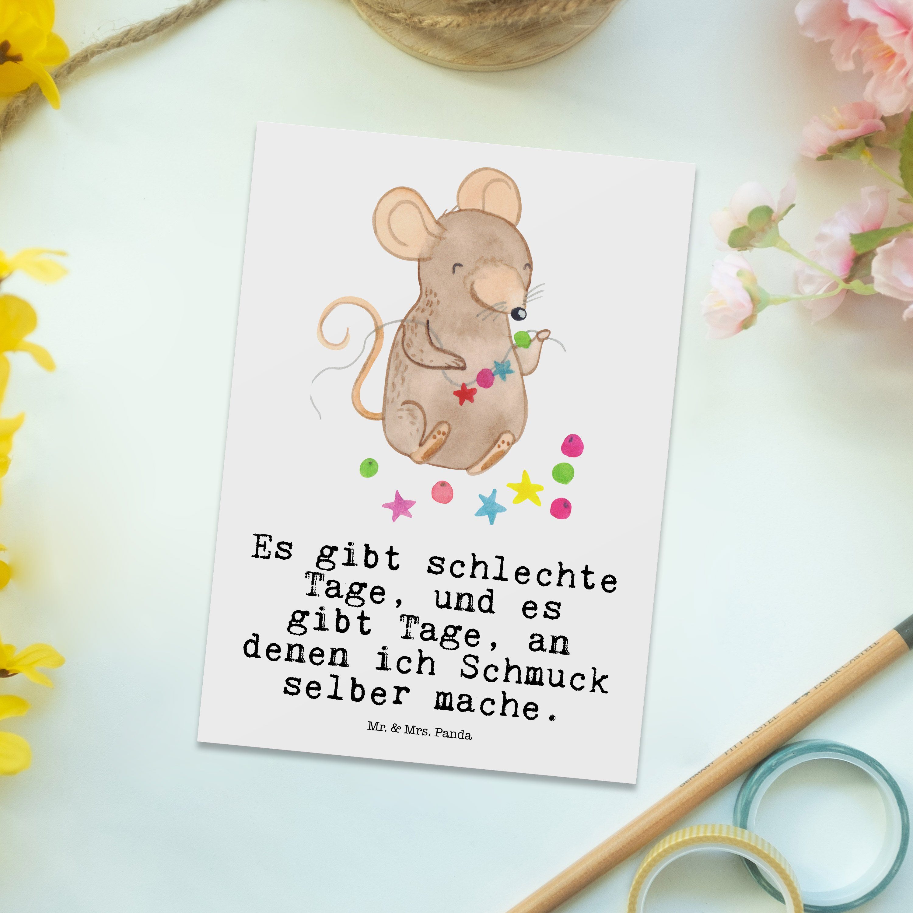 basteln, S Tage Weiß Mr. Geschenk, & - Postkarte Maus Schmuck Schmuck Mrs. - Panda selber machen