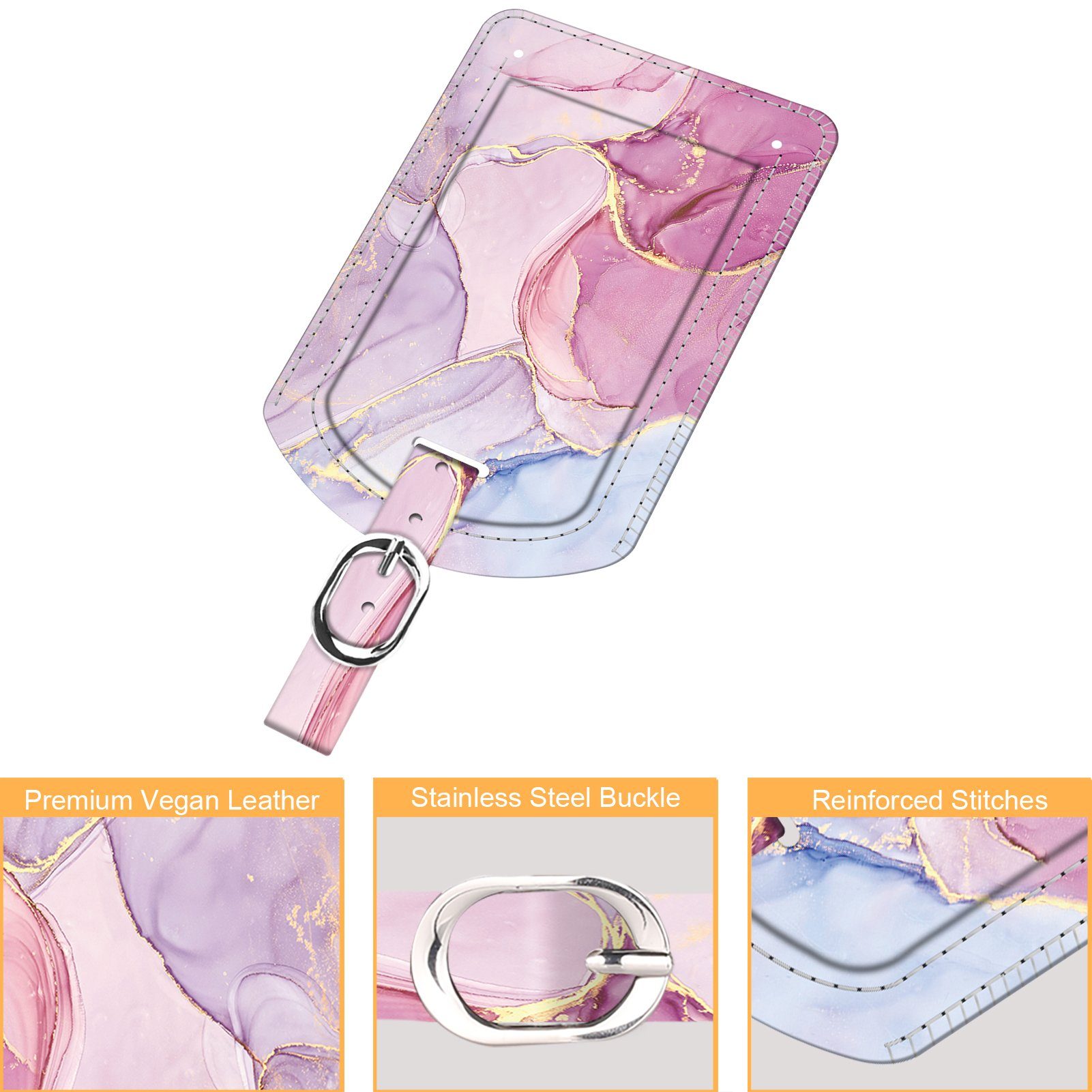 Fintie Gepäckanhänger Kofferanhänger aus Kunstleder, Gepäckanhänger ID Etik günstig online kaufen